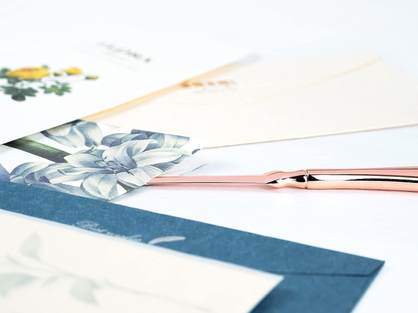 Rose Gold Letter Opener, Envelope Opener Knife Metal Letter Opening Knife, Paul Revere Paper Cutting Knife, 9 inches (2 Pack)