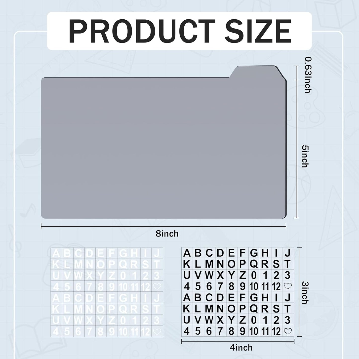 Harloon 52 Pcs Dry Erase Index Card Guide Set Include 50 Index Card Dividers 2 Number Alphabet Sticker with Tabs Photo Dividers for Office Business Back to School Supplies(5 x 8 Inch,Morandi)