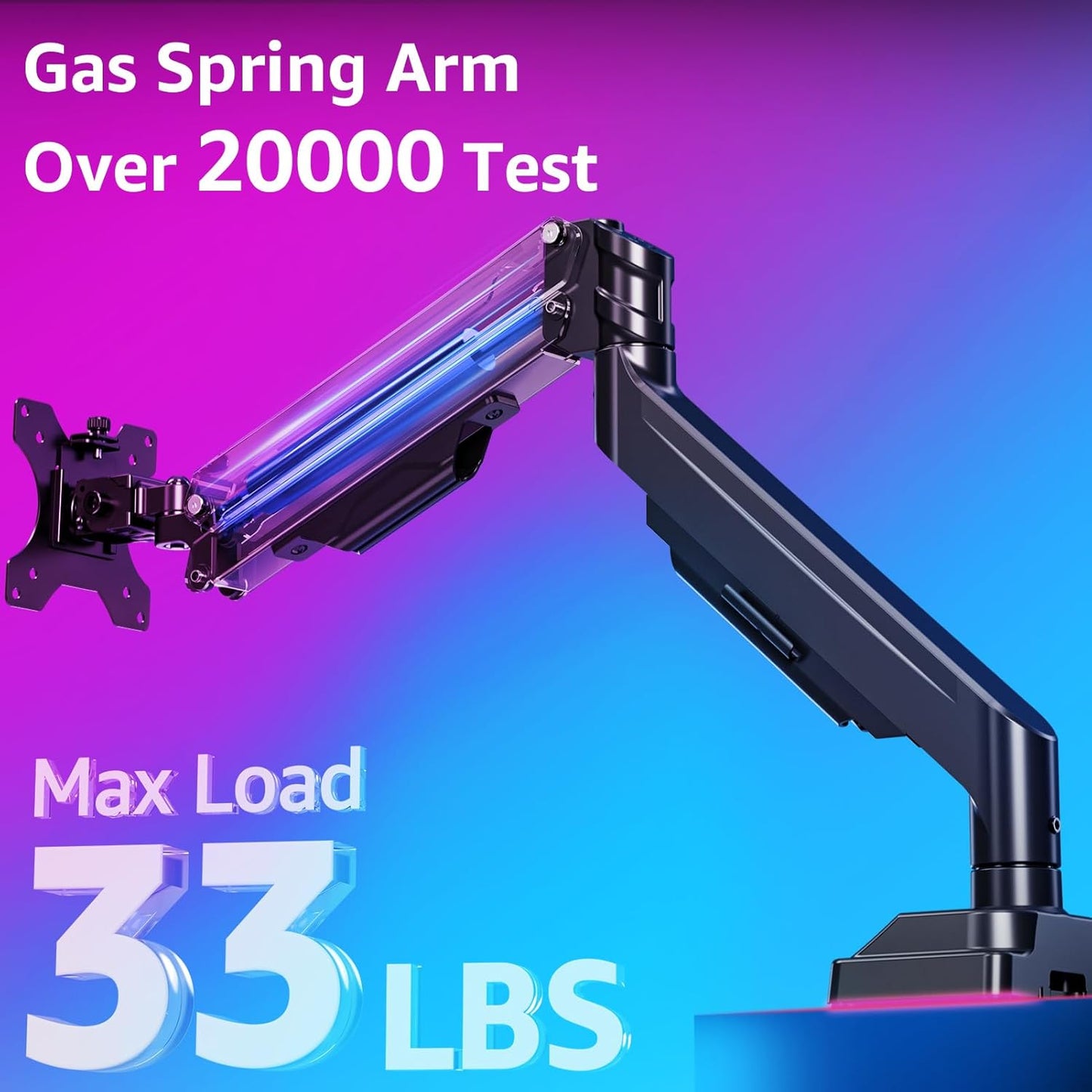 MOUNTUP Ultrawide Monitor Arm for 22-43 inch Curved Screen, Holds 2.2 to 33 lbs, Heavy Duty Monitor Desk Mount, Adjustable Gas Spring Arm, Computer Monitors Stand for Desk, VESA Mount