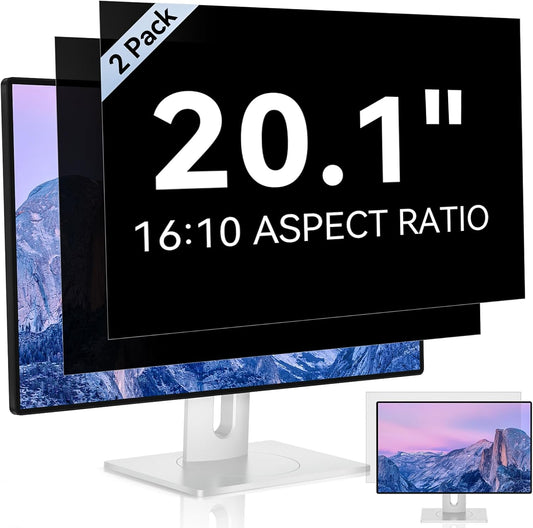 [2 Pack] 20.1 Inch Computer Privacy Screen for 16:10 Aspect Ratio Widescreen Monitor, Eye Protection Anti Glare Blue Light Computer Monitor Privacy Filter, Removable Anti-Scratch 20in Protector