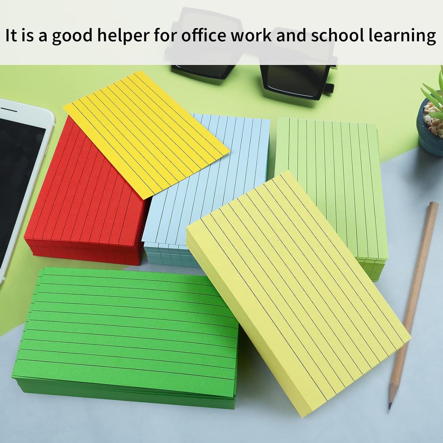 1200 Pieces Index Cards Ruled 3 x 5 Color Index Cards Bulk, Flash Cards, Study Cards, Note Cards for Learning School and Office Uses, 10 Colors