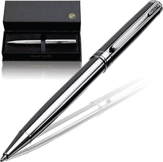 Silver Luxury ballpoint Pen (Made In USA) fancy gift set for women, Real 24K Gold Plating, Professional executive pen gift set for men (Lux BallPoint Silver)