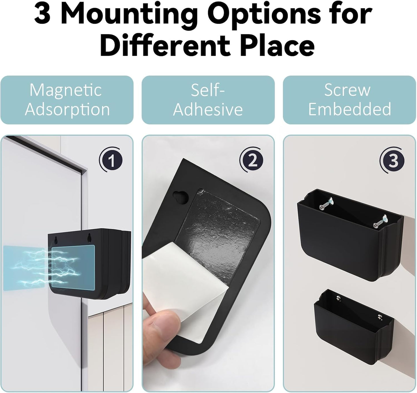 Magnetic Foldable Pen Holder, Magnetic Dry Erase Marker Pencil Holder, Strong Magnet Remote Holder Storage Organizer for Office, Whiteboard, Locker, Home Refrigerator, Desk Accessories(1 Pack Black)