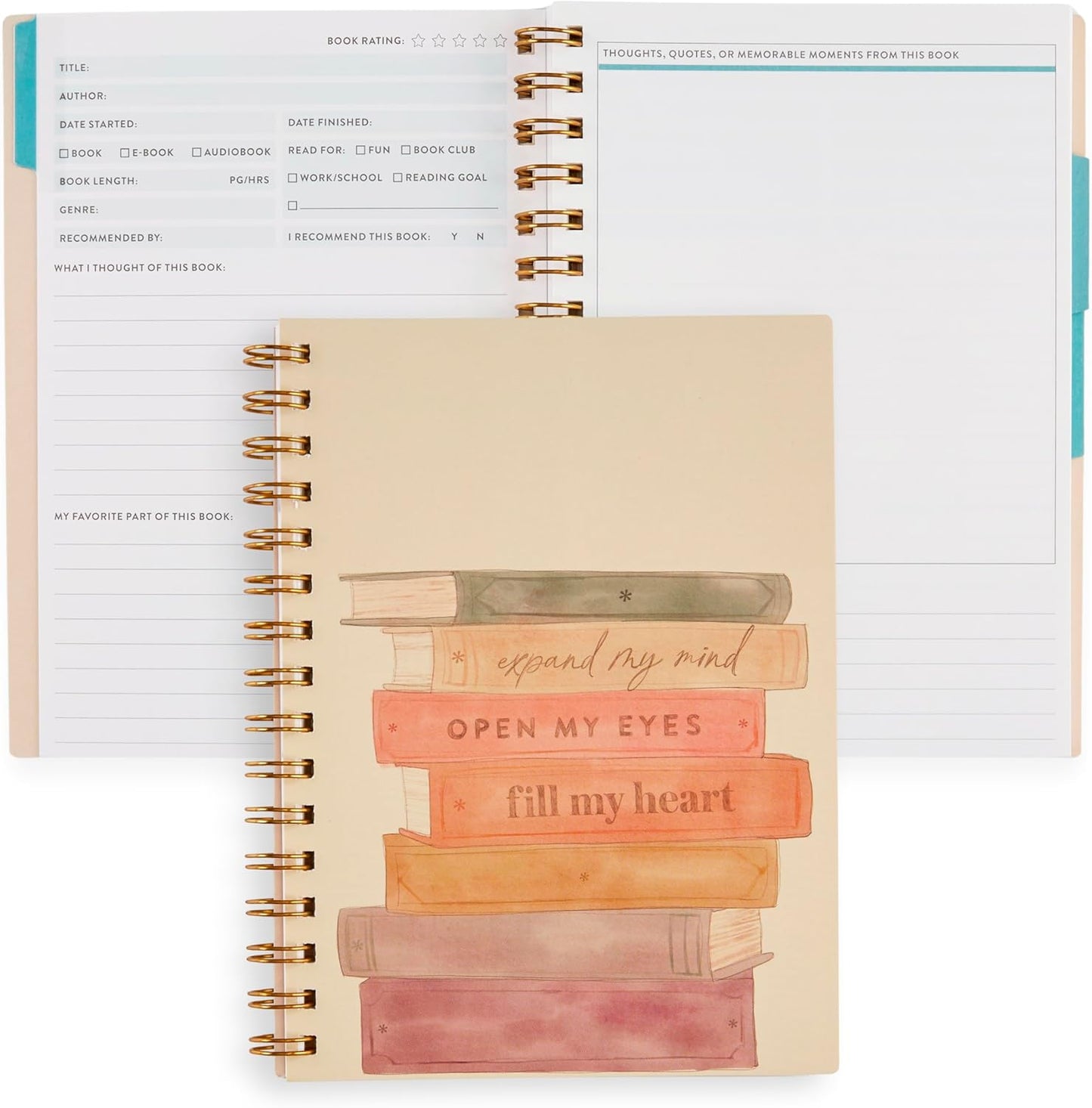 Erin Condren Inspired Collection A5 Reading Log - Books of Wisdom Cover