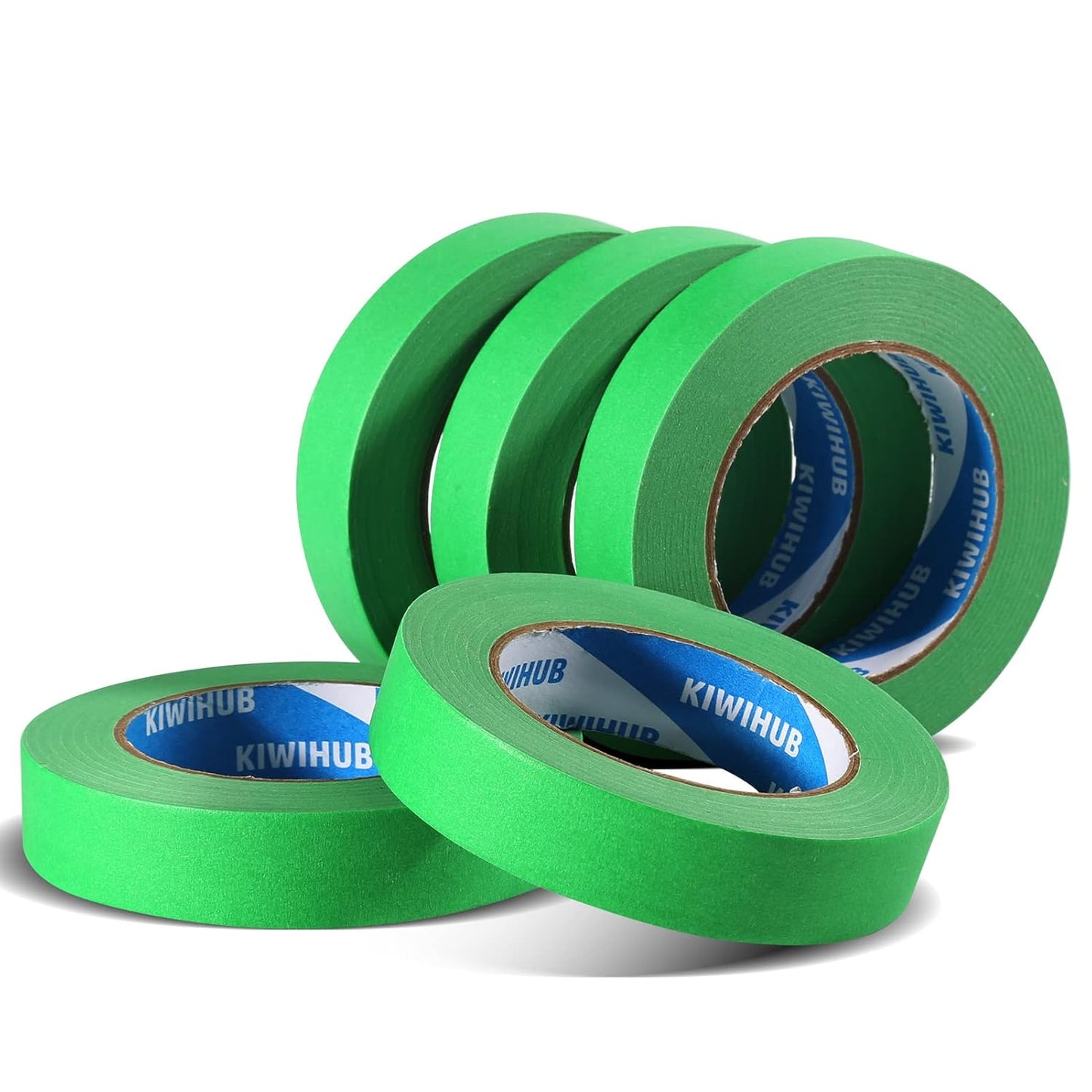 Green Painters Tape,1 inch x 60 Yards x 10 Rolls (600 Yards Total) - Medium Adhesive Masking Tape for Painting,Labeling,DIY Crafting,Decoration and School Projects