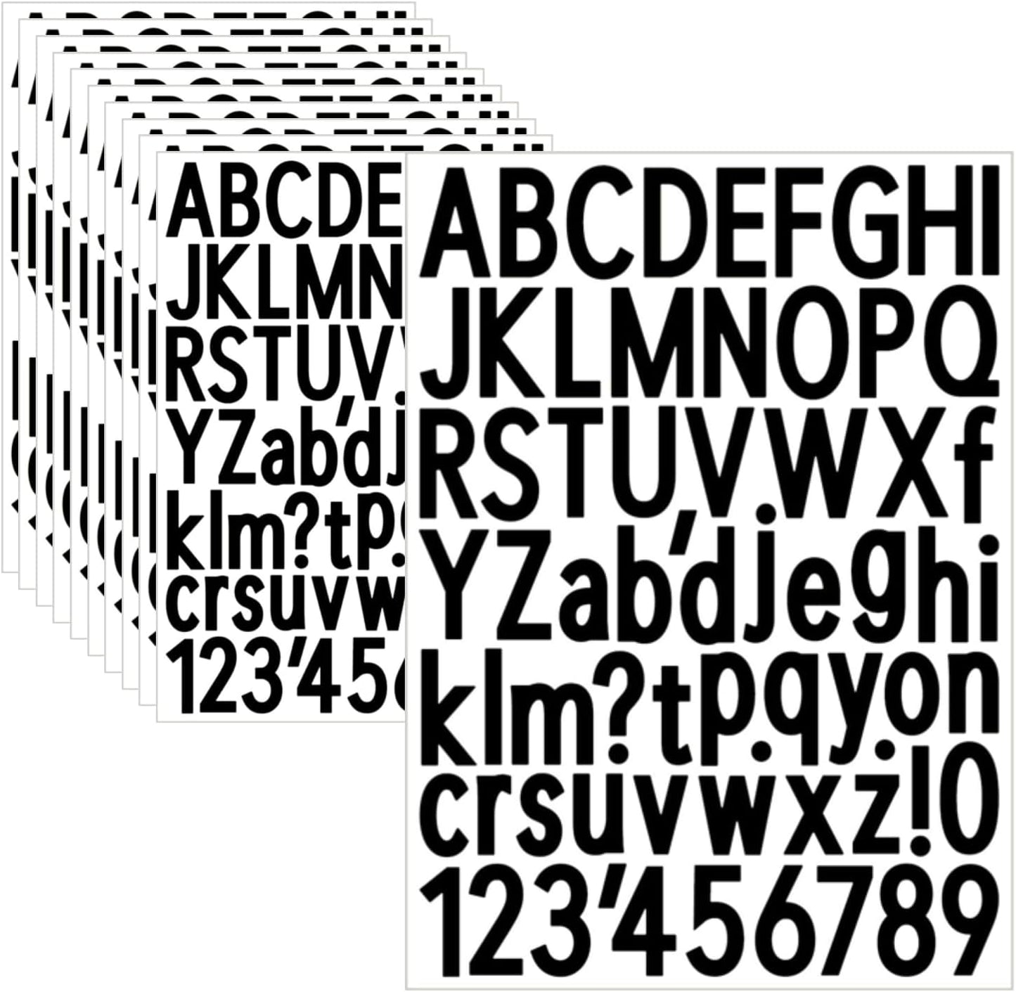 10 Sheets Letter and Number Stickers 1.5 inch Vinyl Self-Adhesive Alphabet Stickers, Mailbox Numbers Stickers, Cup Labels, Holiday Party Decoration (Black, 1.5 inch)