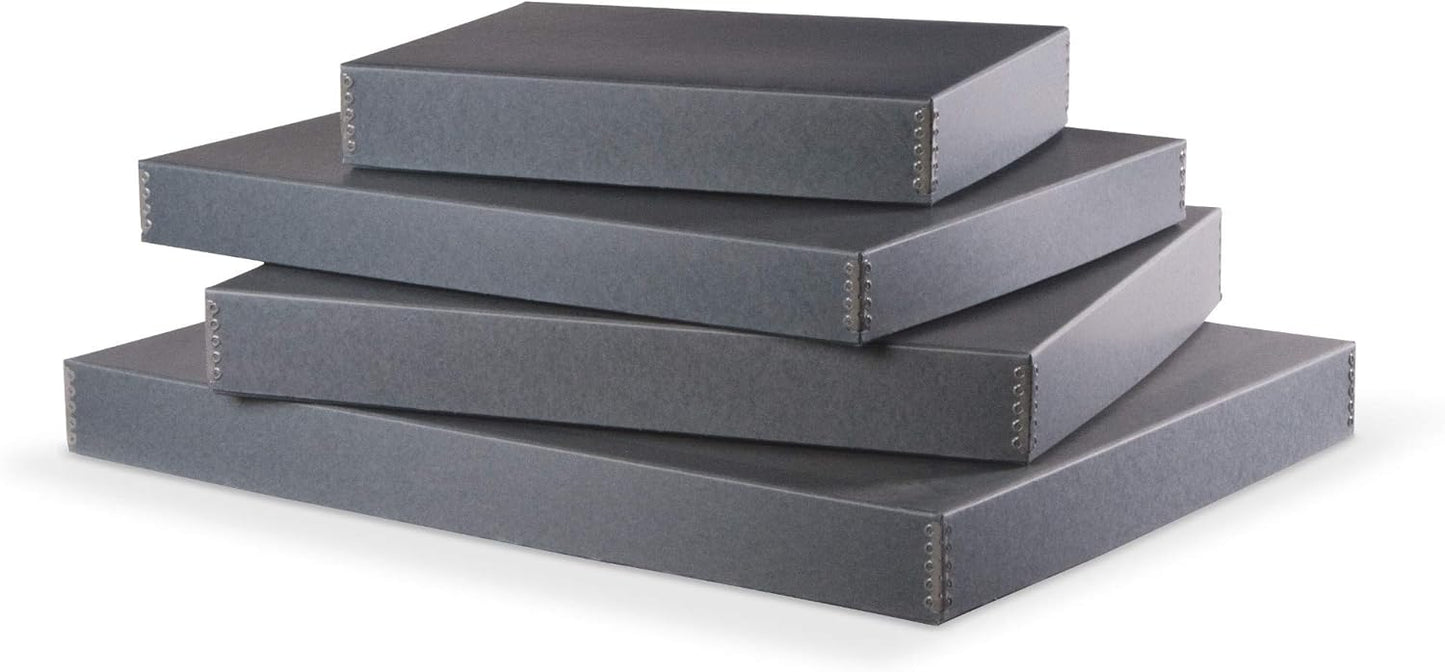 Gaylord Archival Blue/Grey Drop-Front Newspaper Preservation Box - 22 3/4W x 30 7/8L x 2 7/8" H