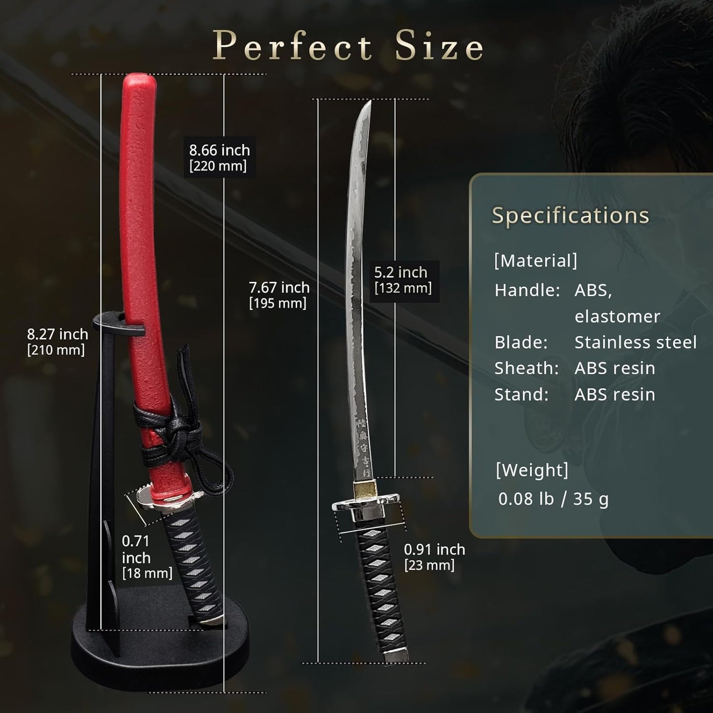 Mini Japanese Samurai Katana Sword Paper Knife Letter Opener 8.3 inch Made in JAPAN (Sakamoto Ryouma)