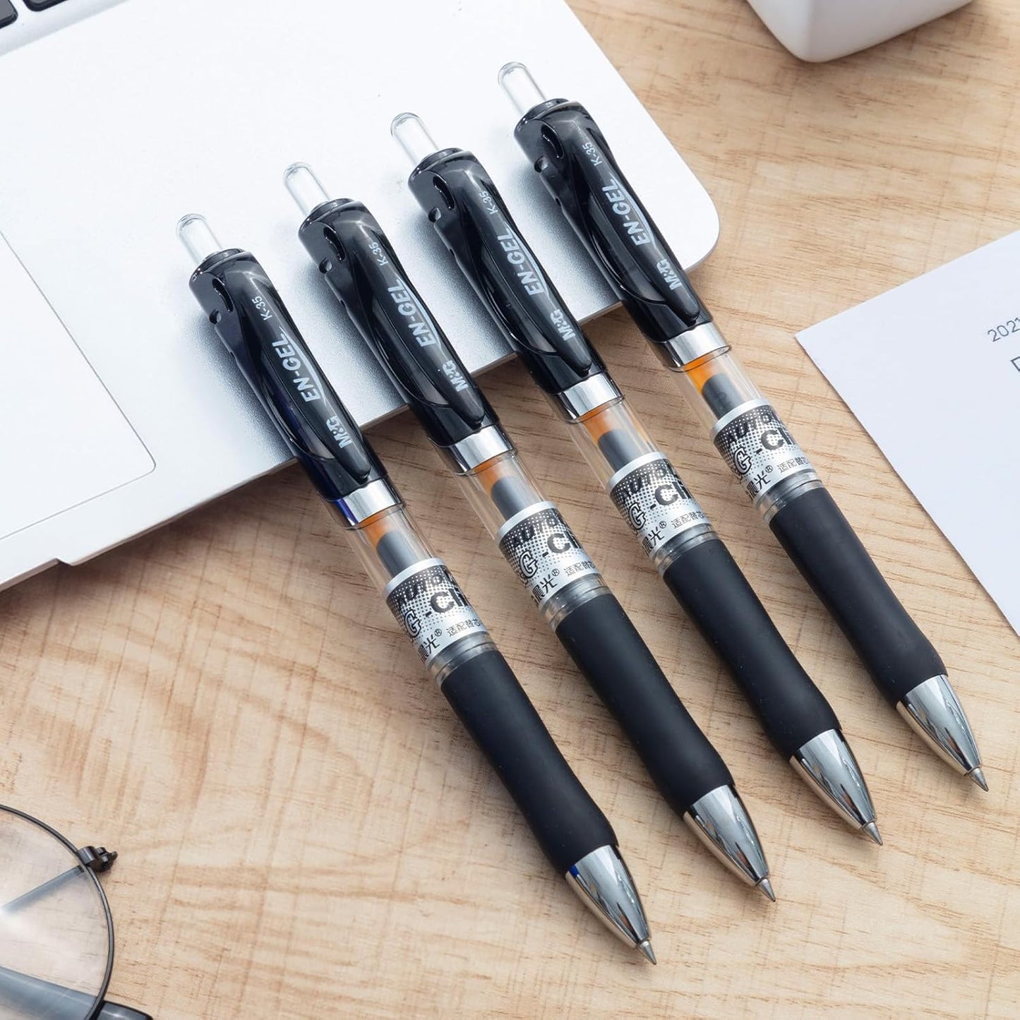 M&G 12 Pcs Gel Pens, Black Ink Pens Medium Point 0.7mm, Retractable Gel Ink Pens with Premium Ink & Soft Grip for Smooth Writing Office School Home Men Women