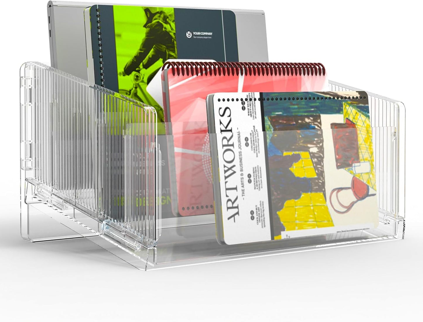 File Sorter Organizer, 5 Sections Acrylic Letter Tray for Desk, Mail Organizer Letter Holder for Envelopes, Mail, Electronics 2Pack 2PCS