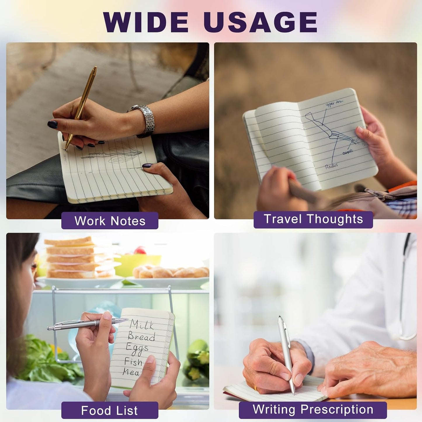 Lincia Bulk Pocket Notebook 2.5" x 4" Mini Notebooks First Day of School Small Wallet Notebooks Tiny Colored Purse Journals Lined Notepad for Kids Student Back to School Supplies(Classic Color,30 Pcs)