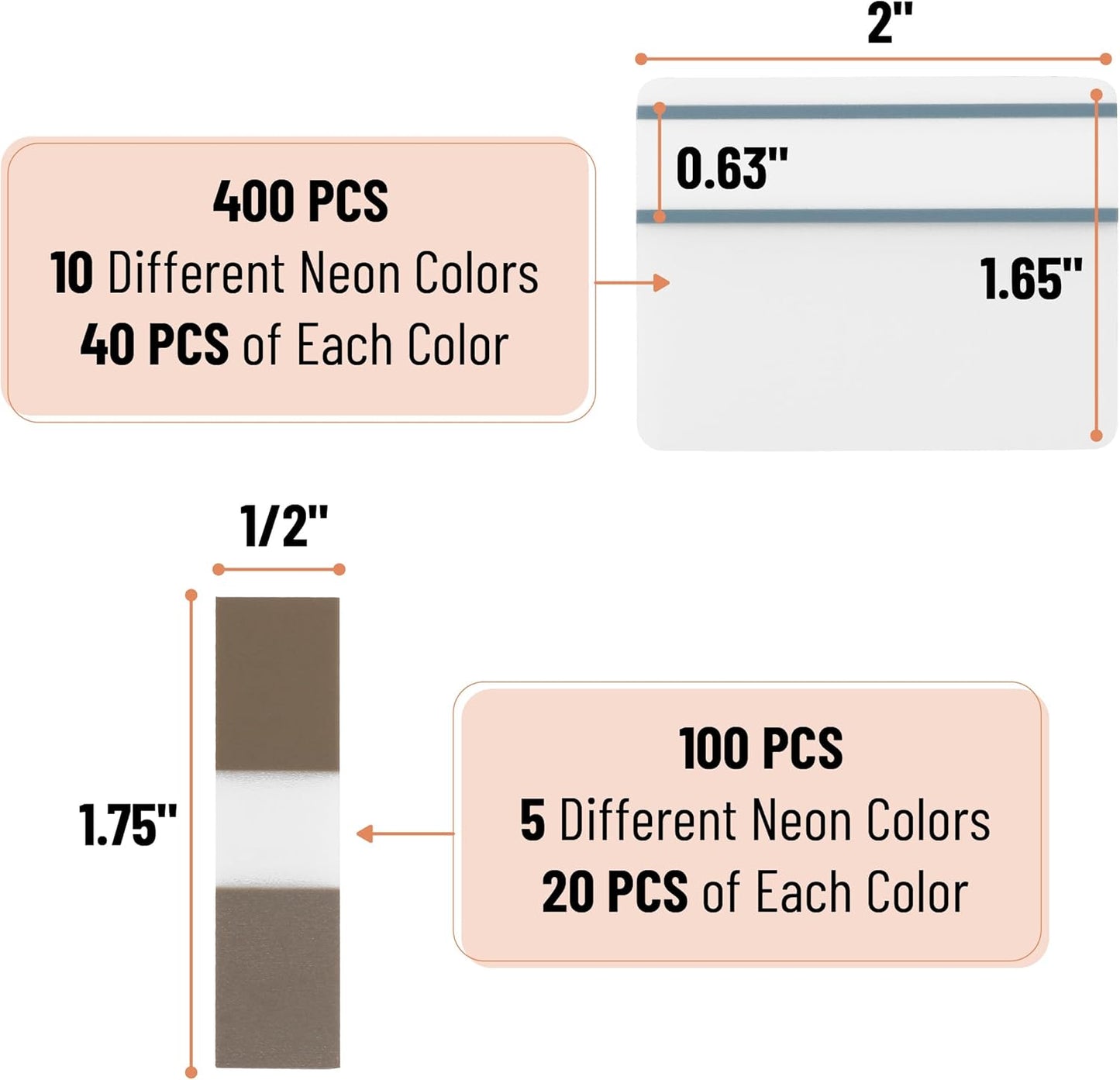 Mr. Pen- Sticky Index Tabs, 500 Pcs, 21 Sets, Colorful Sticky Tabs for Notebooks, Page Markers, Page Tabs for Binders, Page Tabs Sticky Tabs for Books, Notebook Tabs, Book Sticky Tabs for Notebooks