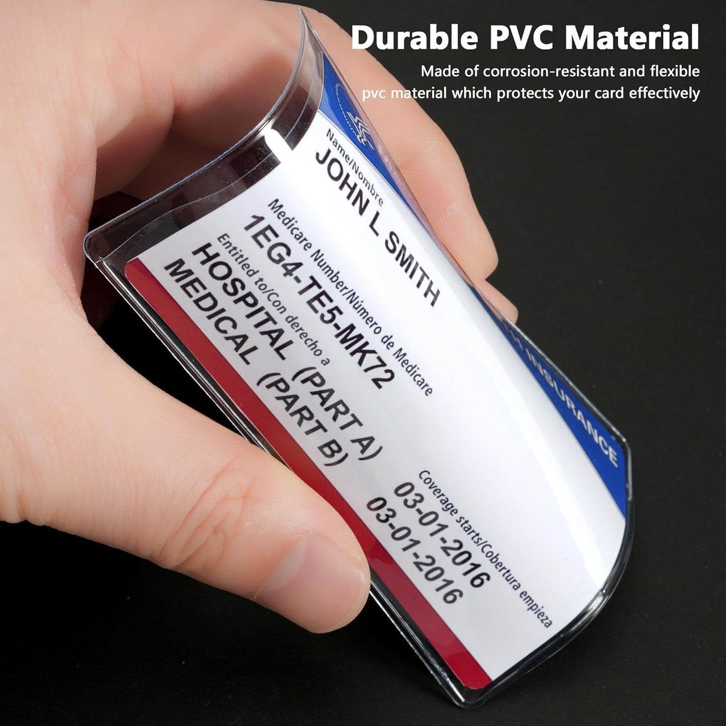 New Medicare Card Holder Protector Sleeves, Social Security Card Protector, 12 Mil Clear PVC Water Resistant Plastic Sleeves for New Medicare/Social Security/Business/ID/Credit Cards(6 Pack)