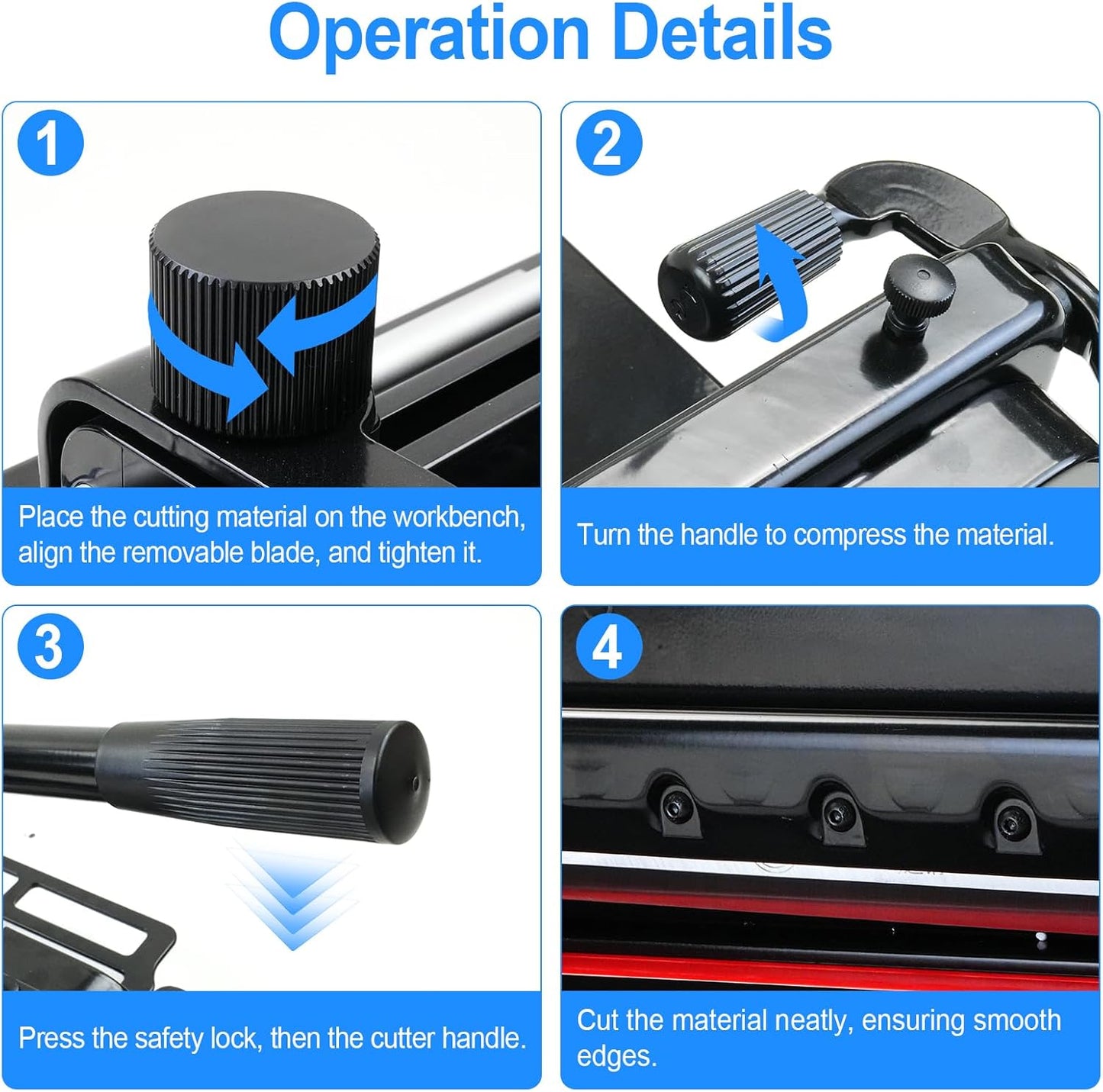 12" Guillotine Paper Cutter, Solid Steel Construction Paper Cutter for A4 Paper, 400 Sheet Capacity Guillotine Paper Cutter for Coupon, Craft Paper and Photos, Black