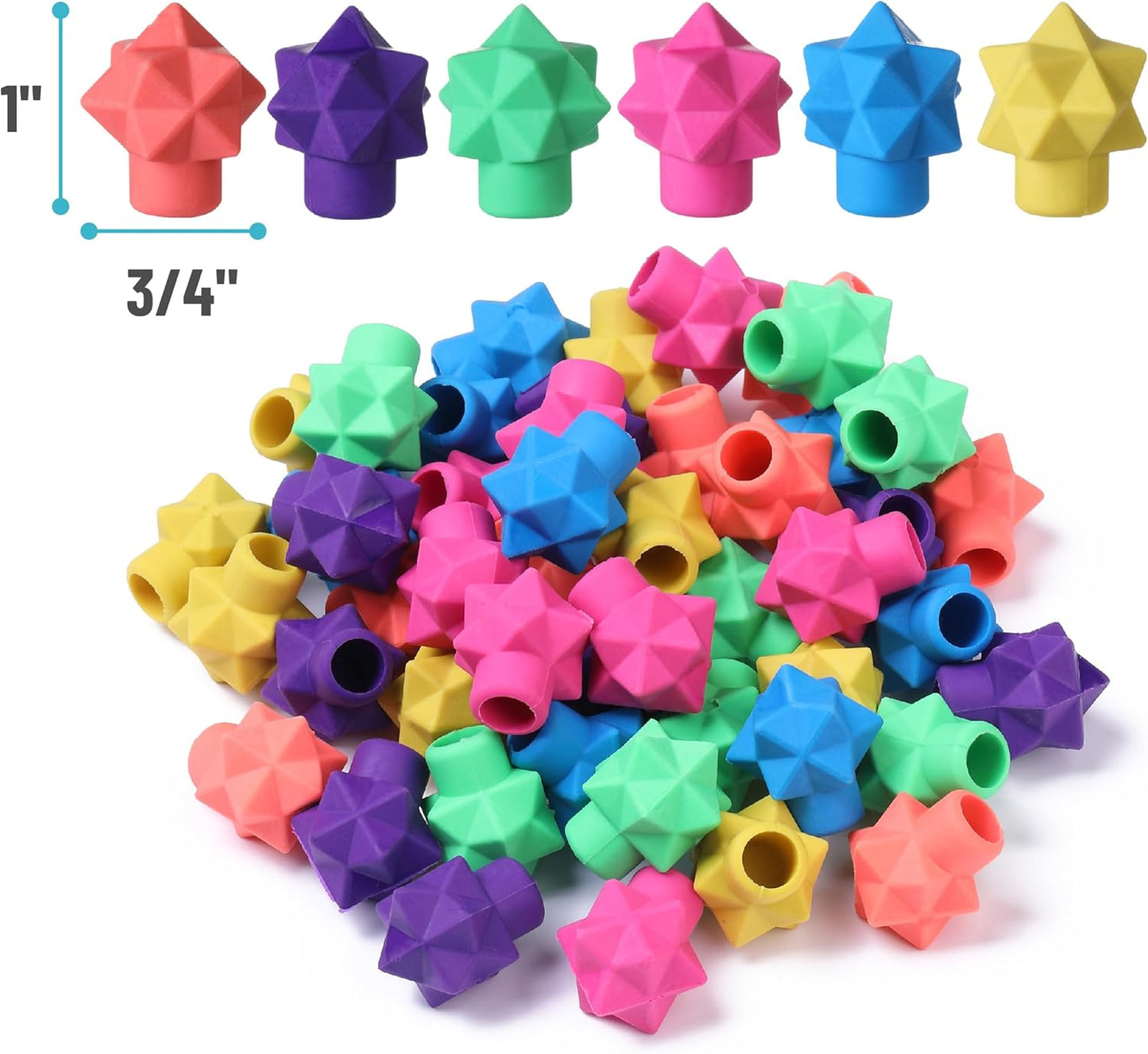 Mr. Pen- Pencil Erasers Toppers, 48 Pack, Vibrant Colors, Erasers for Pencil, Pencil Top Erasers, Back to School Supplies