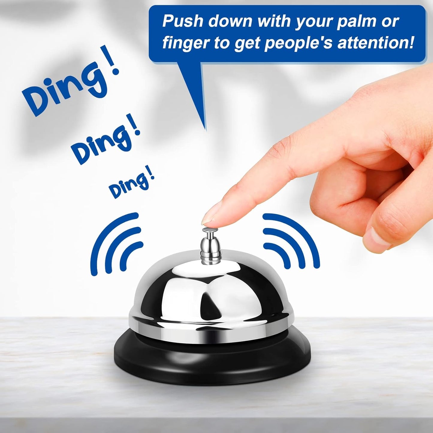 Yexiya 48 Packs Call Bell 3.35 Inch Diameter with Metal Anti-rust Construction Service Bell for Hotels, Schools, Restaurants, Reception Areas, Hospitals, Warehouses