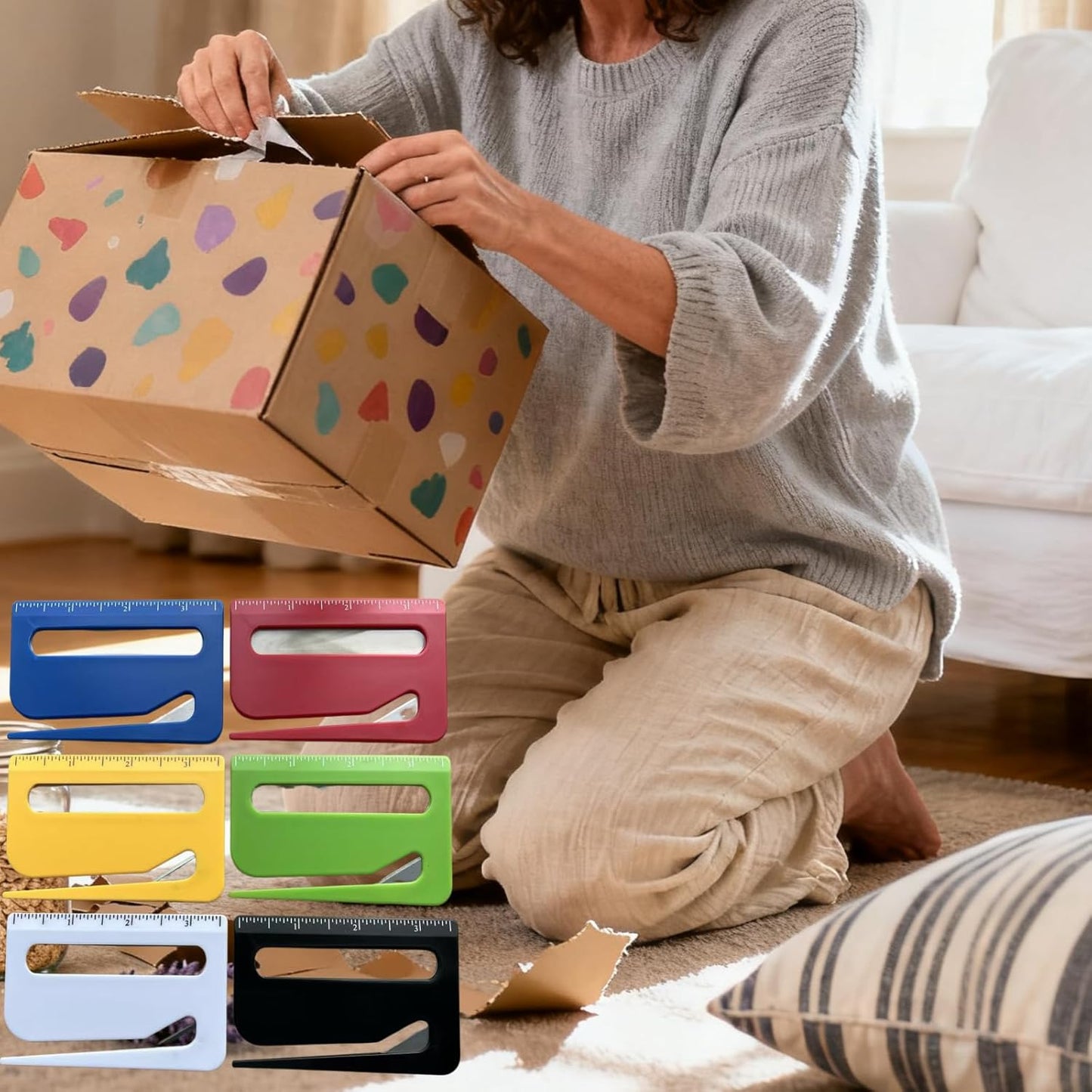 6 PCS Letter Opener and Envelope Slitter - Professional Mail Opener Tool for Letters, Bills, Packages with Safety Rounded Tip Design