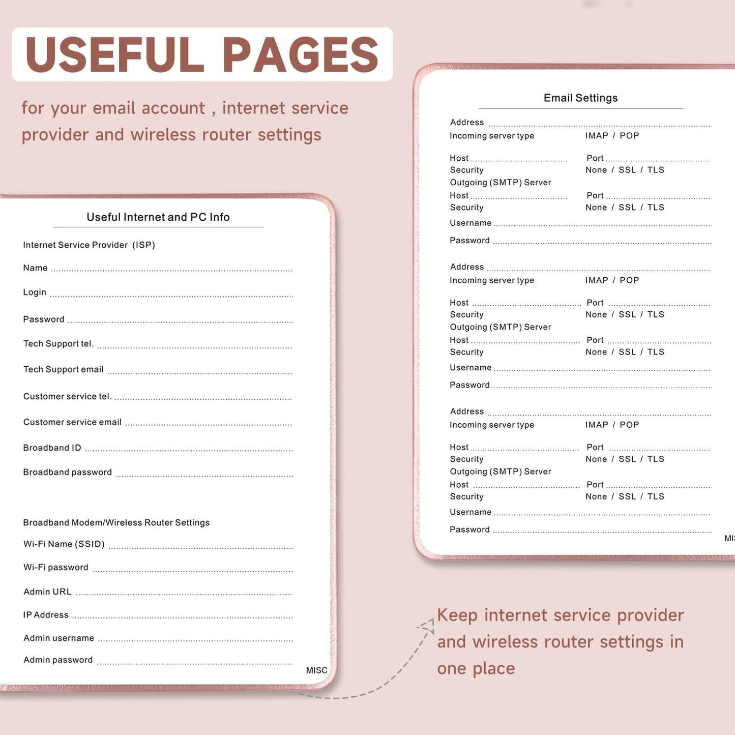 Password Book with Alphabetical Tabs – Hardcover Internet Address & Password Organizer – Password Keeper Notebook for Computer & Website – 7 x 10" Log-in Password Journal w/Thick Paper (Rose Gold)