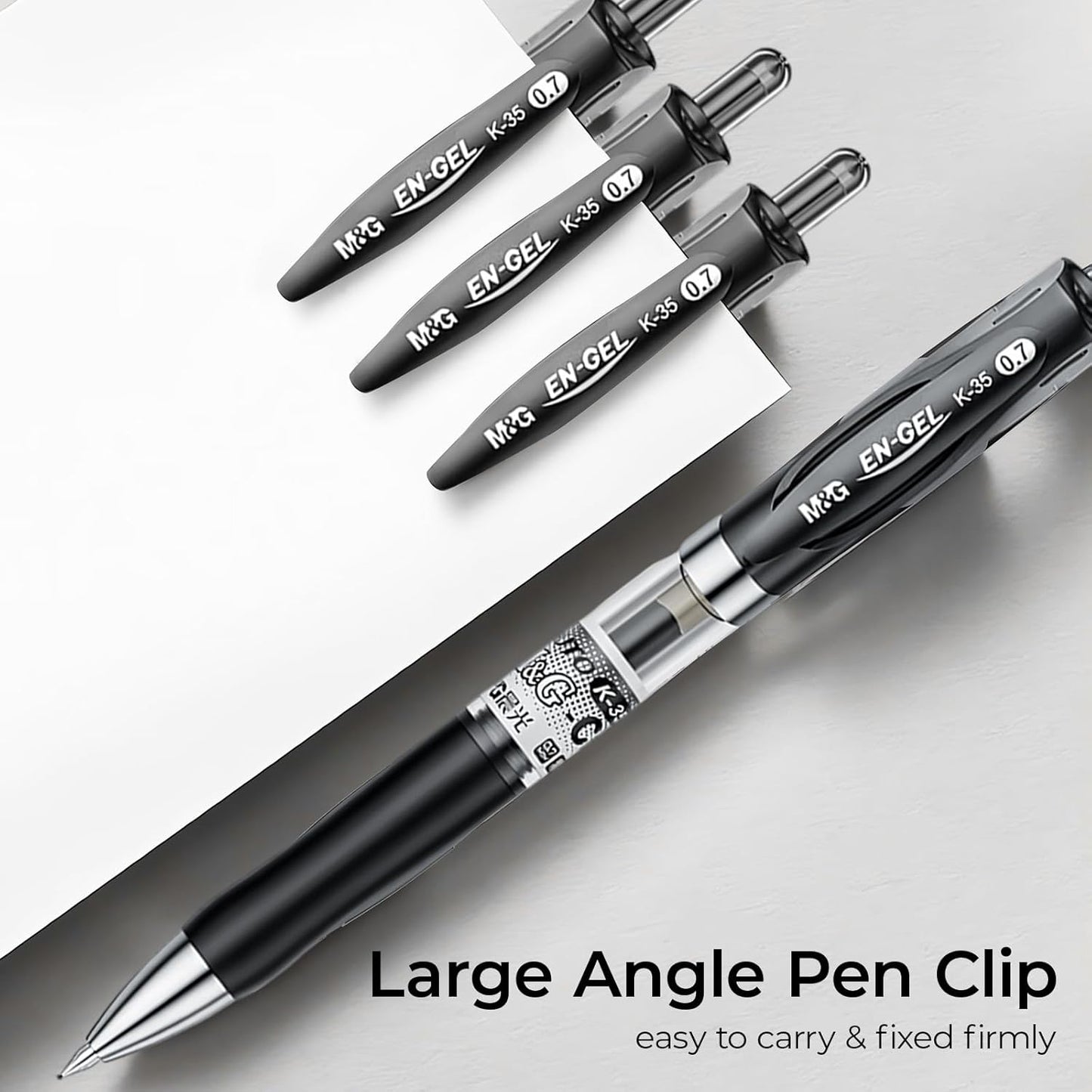 M&G Gel Pens, 0.7mm Black Gel Pens Medium Point, 36 PCS Retractable Gel Ink Rollerball Pens, Gel Ink Pens with Premium Ink & Comfort Grip for Smooth Writing Office School Men Women