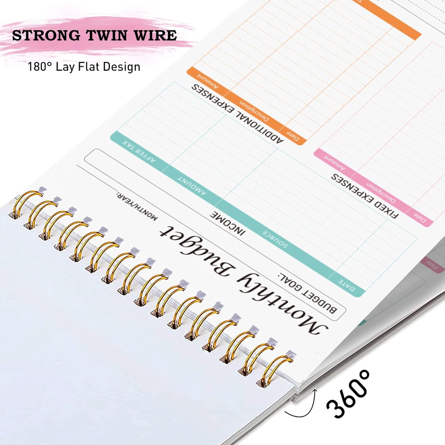 Monthly Budget Planner Notepad - Undated Expense Tracker Notebook. Monthly Budgeting Journal, Finance Planner & Accounts Book to Take Control of Your Money.A5(5.6 x 8.3inchs), 100gsm paper-Pink