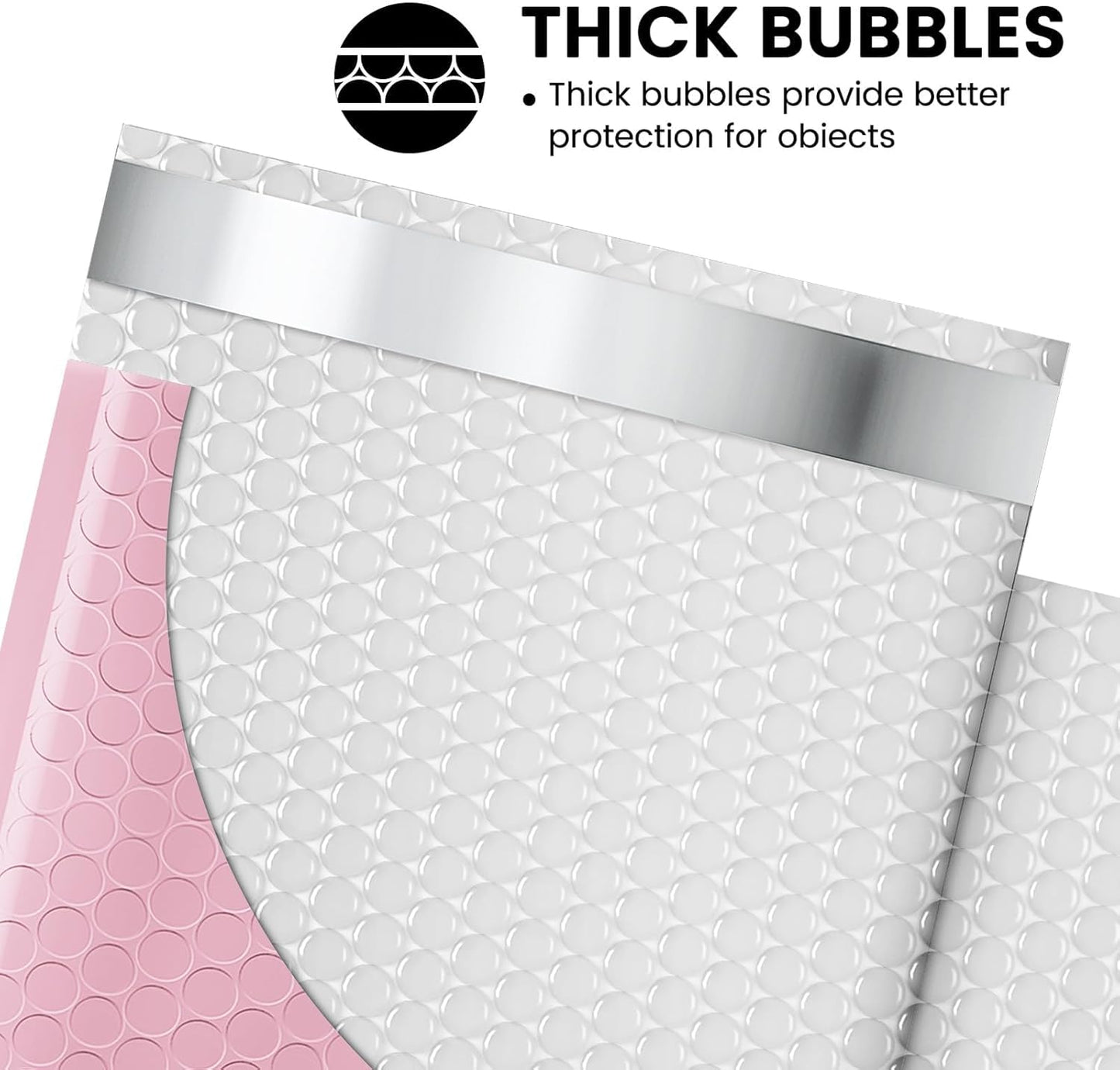 Fuxury 500 Pack Light Pink Bubble Mailers 8.5x12" Medium Opaque Bubble Envelopes Strong Adhesion Bubble Mailer Thick Padded Envelopes Mailers for Small Business Mailing Books Clothes Makeup Supplies