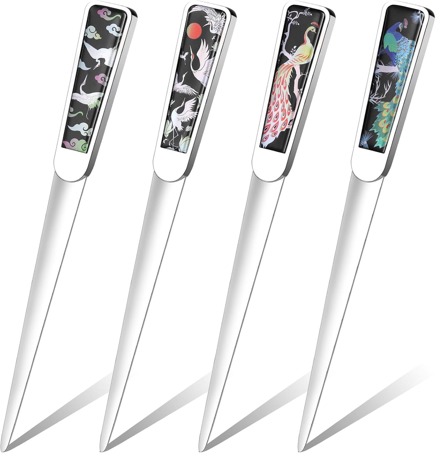 4 Pieces Letter Opener Knife Stainless Steel Envelope Openers Lightweight Mail Opener Tool Slitters Letter Knives for Office Home School Supplies (Retro Style)