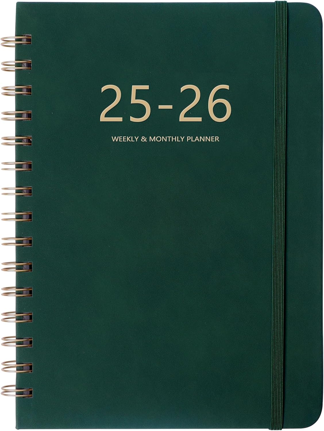 Academic Planner 2025-2026, Weekly and Monthly Calendar Planner, July 2025 - June 2026, 6.4" x 8.5", Faux Leather Cover Yearly Teacher Student Planning Agenda Book with Tabs, Pocket, Notes(Green)