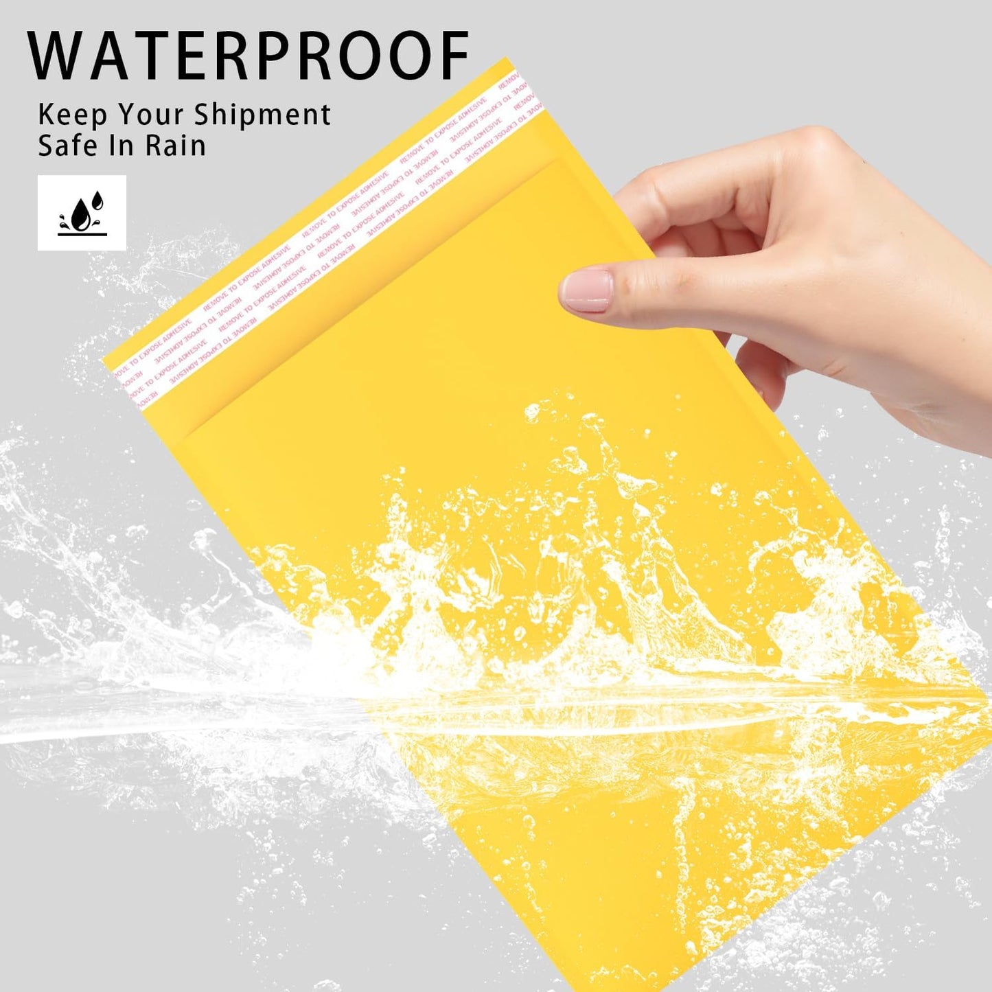 10.5’’ x 15’’ Yellow Kraft Bubble Mailers, Lightweight Padded Mailing Envelopes, Self Seal Kraft Envelopes Large Shipping Bags 25 pack