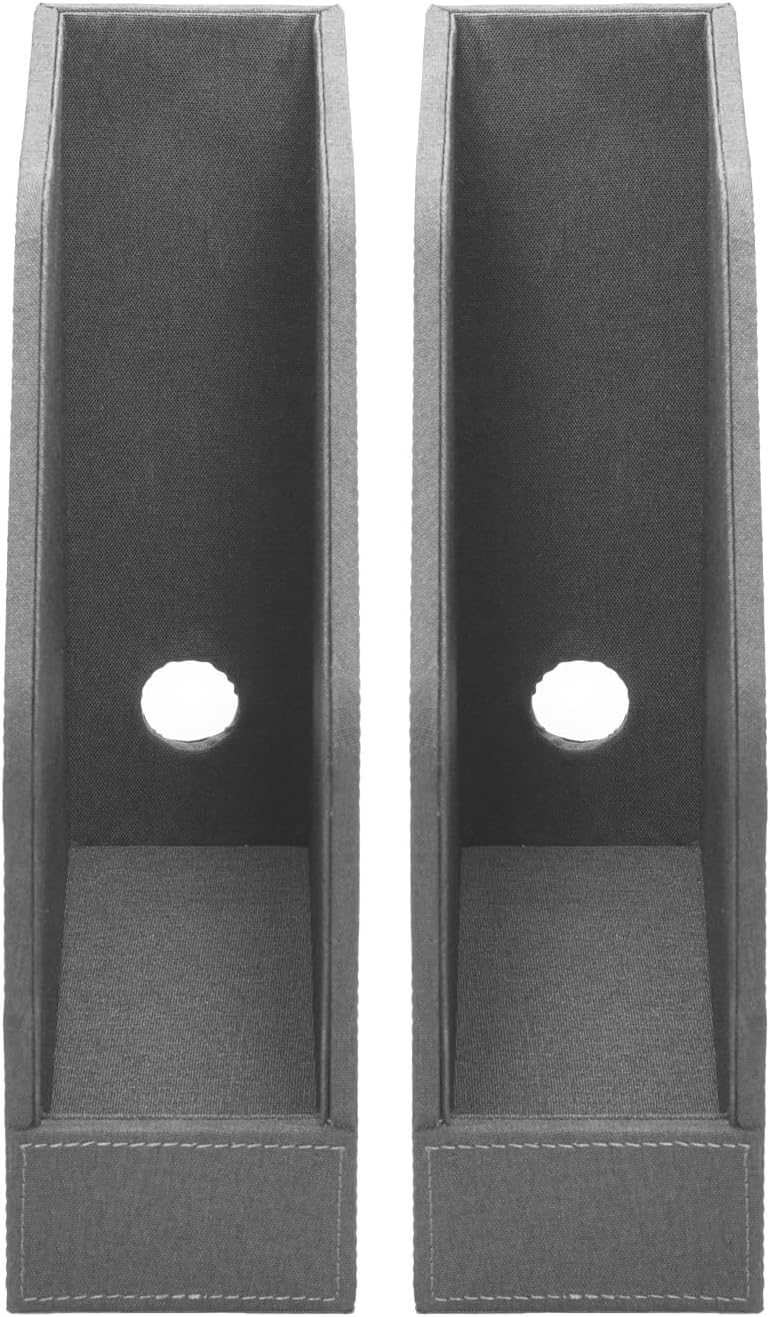 MobileVision Executive Grey Cloth Fabric Vertical File Holders - 2 Piece Combo