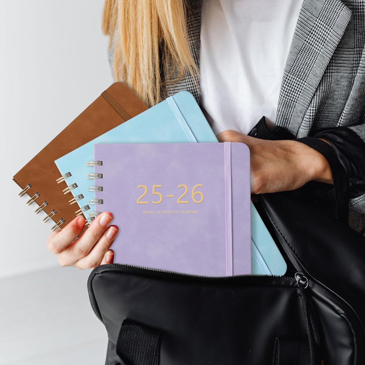 Academic Planner 2025-2026, Weekly and Monthly Calendar Planner, July 2025 - June 2026, 6.4" x 8.5", Faux Leather Cover Yearly Teacher Student Planning Agenda Book with Tabs, Pocket, Notes (Purple)