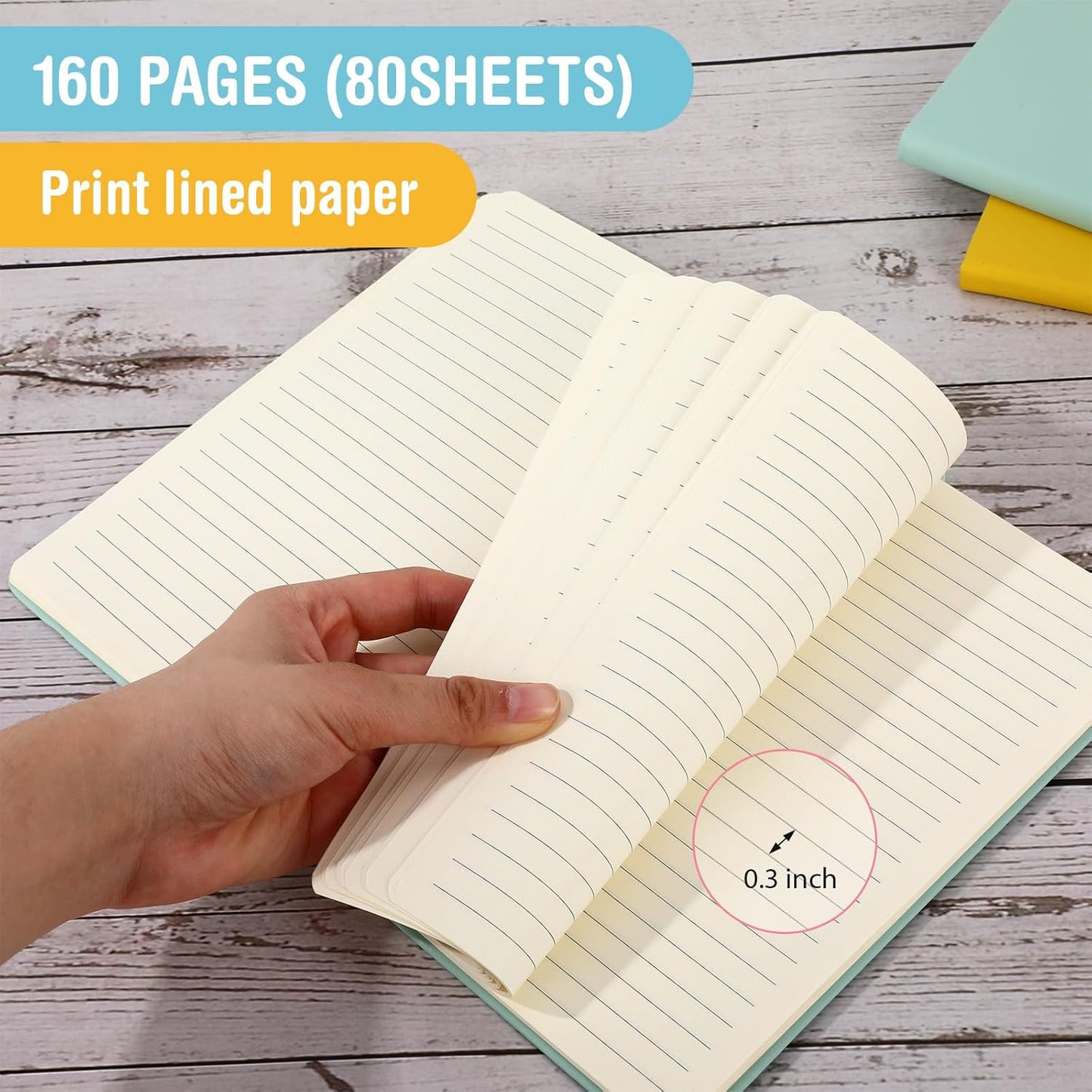 Honoson 20 Pack Lined Journal Notebooks A5 Hardcover Executive Notebook 5.5 x 8.3 PU Leather Wide Ruled Journals Bulk with Elastic Band for Home Business Office School Supplies(4 Pastel Colors)