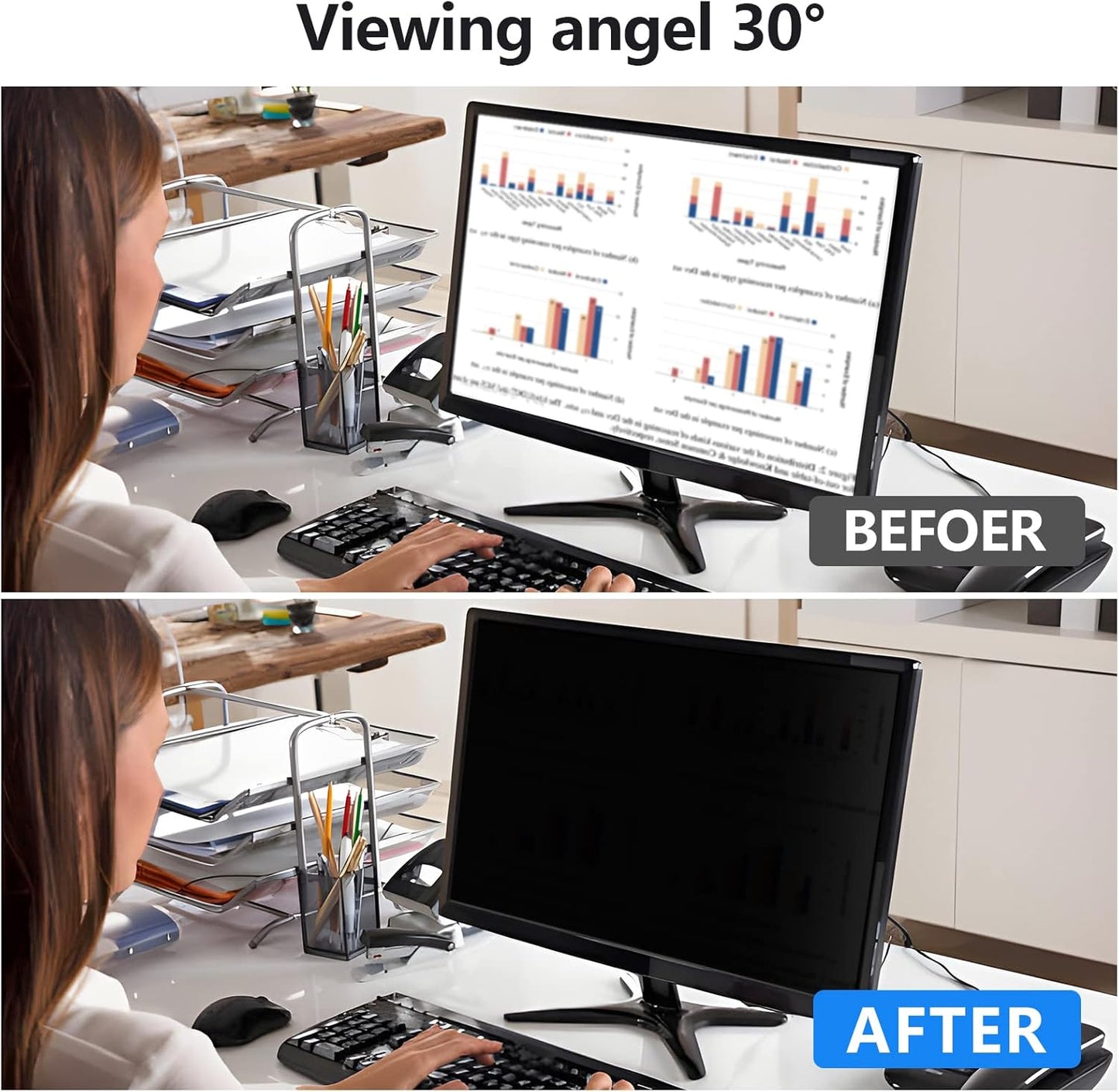 Computer Privacy Screen Protector 20 Inch with Hp Dell Acer Asus Samsung LG and More, Removable Security Shield Filter for 16:9 Aspect Ratio Monitor Like ViewSonic Sceptre(20" Diagonal 16:9 1 Pack)