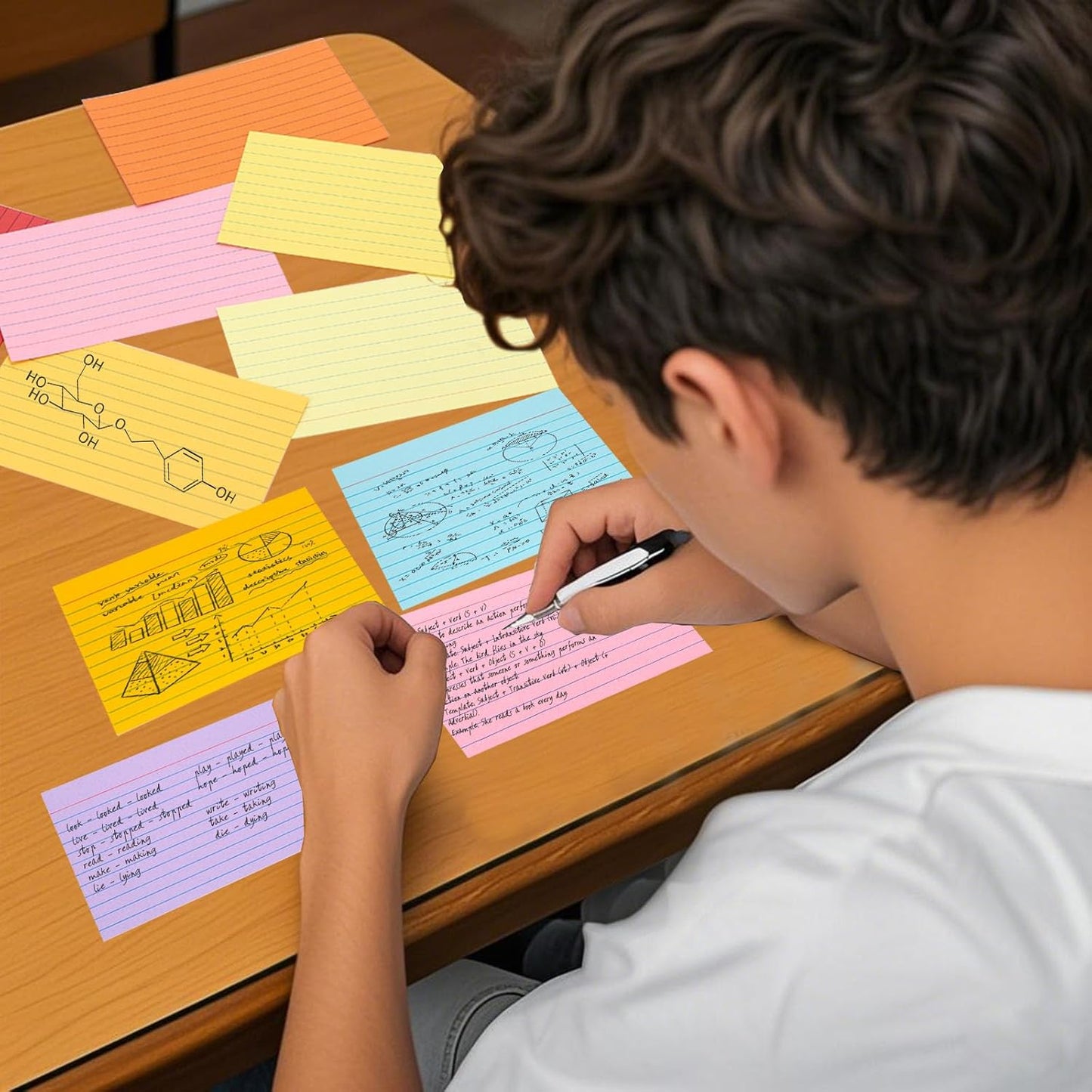 Koogel 1200PCS Index Cards 3x5, Colored Ruled Index Cards Bulk for Back To School, Heavy Notecards Memo Scratch Pad for Studying Teachers Classroom Note Taking Office College Supplies, 12 Colors