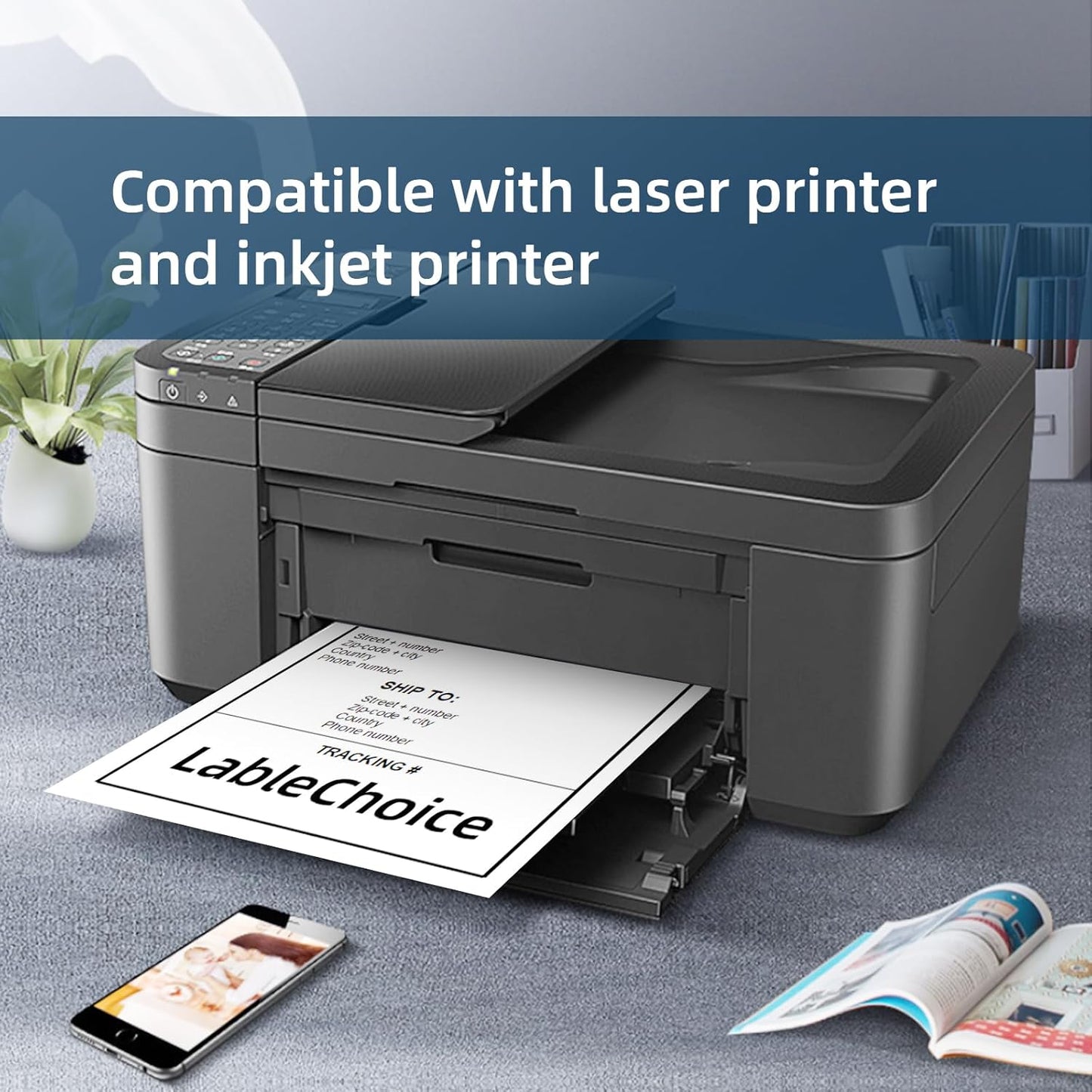 Full Sheet Shipping Labels 8.5 x 11 for Laser & Inkjet Printers, 500 Sheets 500 Labels Self Adhesive Full Sheet 8 1/2x11 Labels, Mailing Label Sheets for Printer, Full Page Shipping Labels