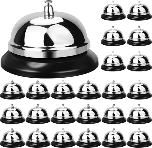 Yexiya 100 Packs Call Bell 3.35 Inch Diameter with Metal Anti-Rust Construction Service Bell for Hotels, Schools, Restaurants, Reception Areas, Hospitals, Warehouses
