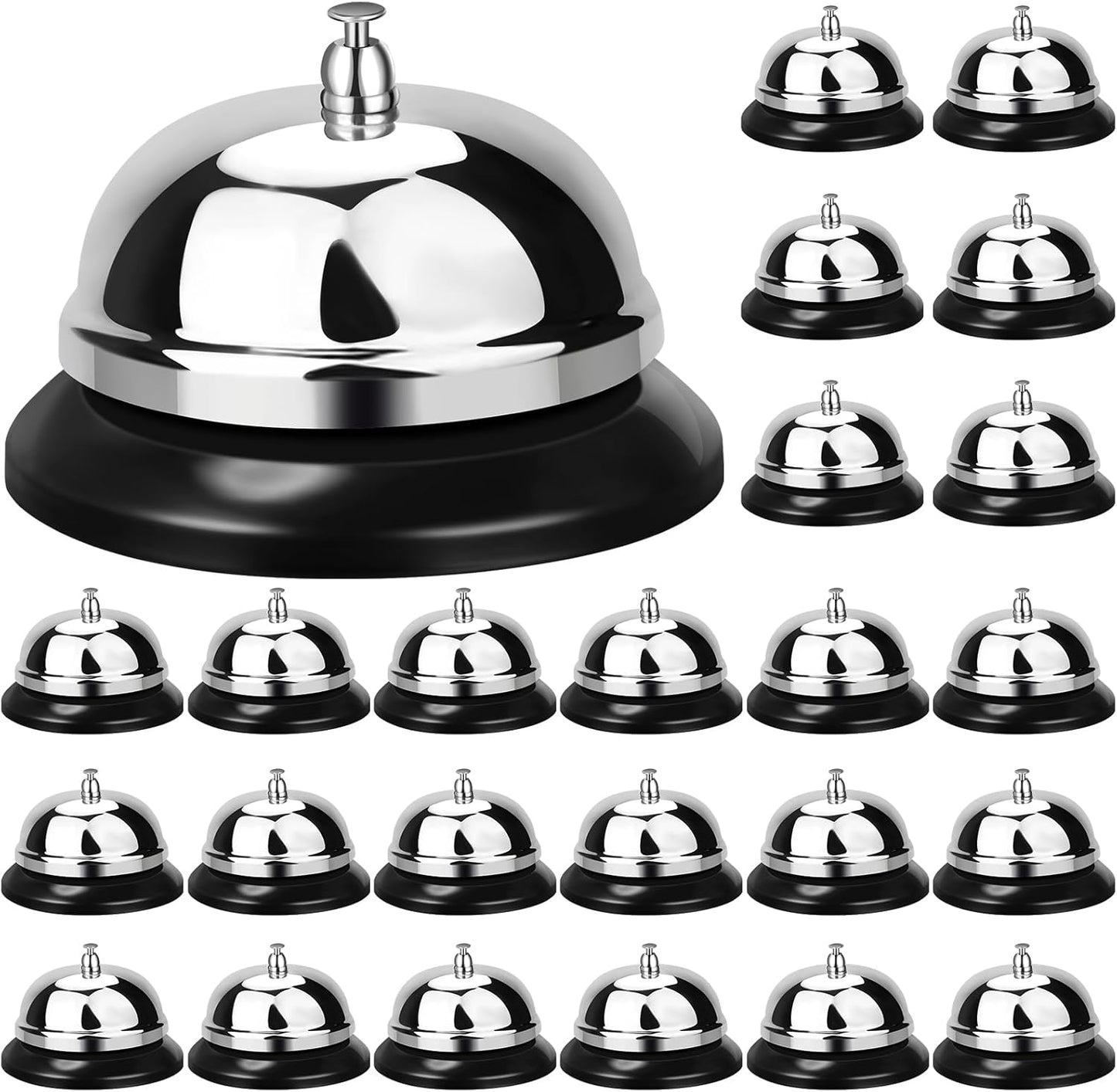 Yexiya 48 Packs Call Bell 3.35 Inch Diameter with Metal Anti-rust Construction Service Bell for Hotels, Schools, Restaurants, Reception Areas, Hospitals, Warehouses