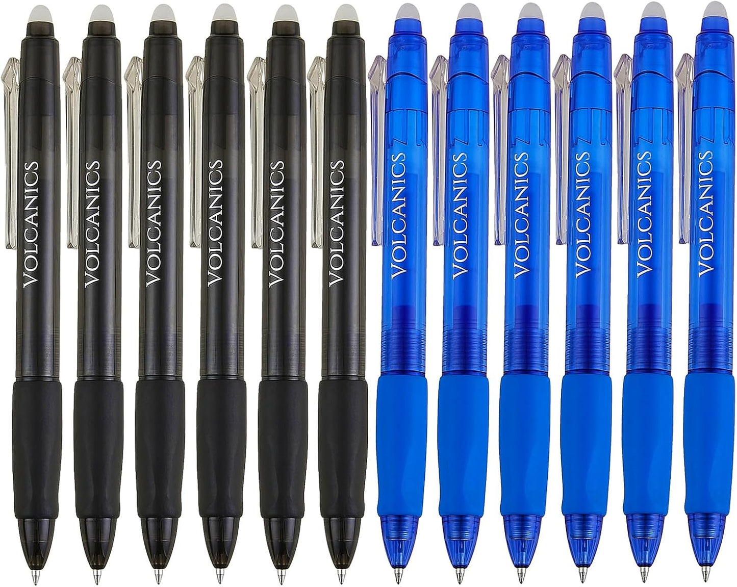 Volcanics Erasable Gel Pens Retractable Clicker Gel Erasable Pens with Eraser,0.7mm Fine Tip for Rocket Book, School, Home and Office