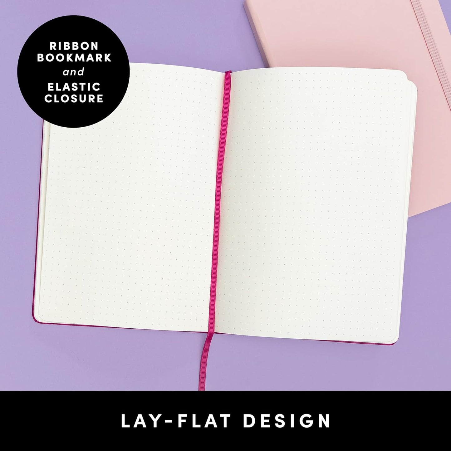 PAPERAGE Dotted Journal Notebook, (Coral), 160 Pages, Medium 5.6 in x 8 in - 100 GSM Thick Paper – Hardcover Journaling Notebook for Work, School & Bullet Journaling