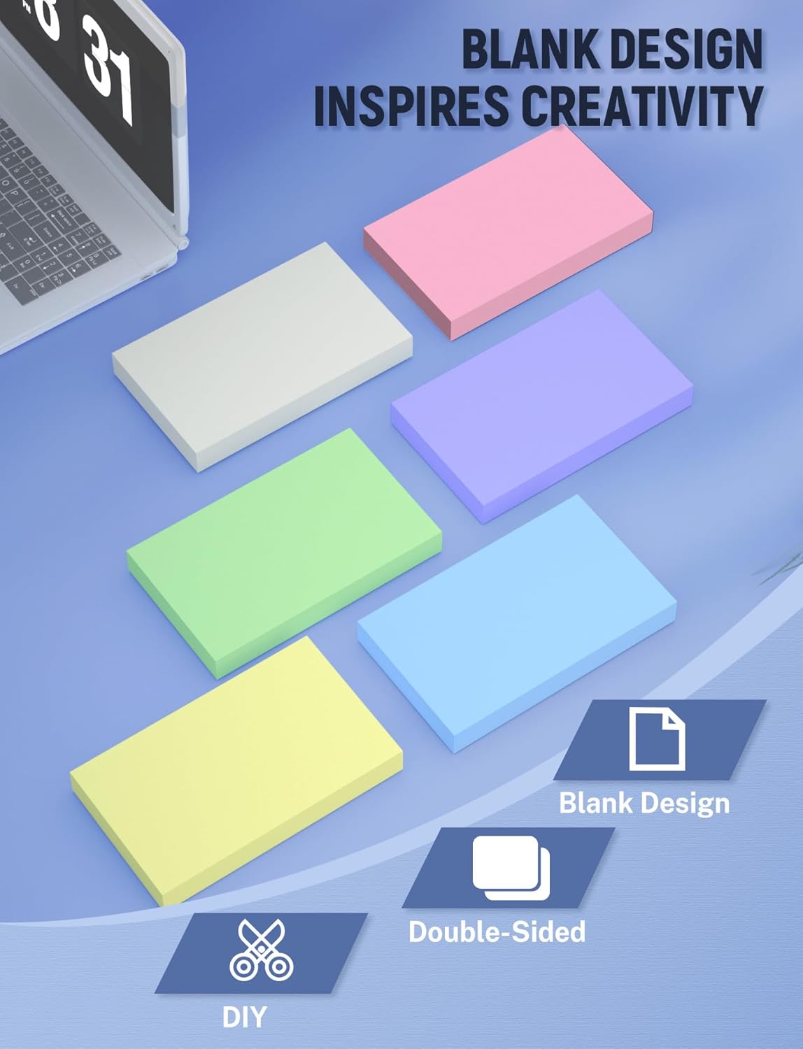 Colored Blank Index Cards 3x5, 600 Pcs 3x5 Index Cards, Double-Sided Blank Flash Cards, Heavy Bright Note Cards 3 x 5, 6 Colors Flashcards for Studying, Colored Notecards for Office, School, and Home