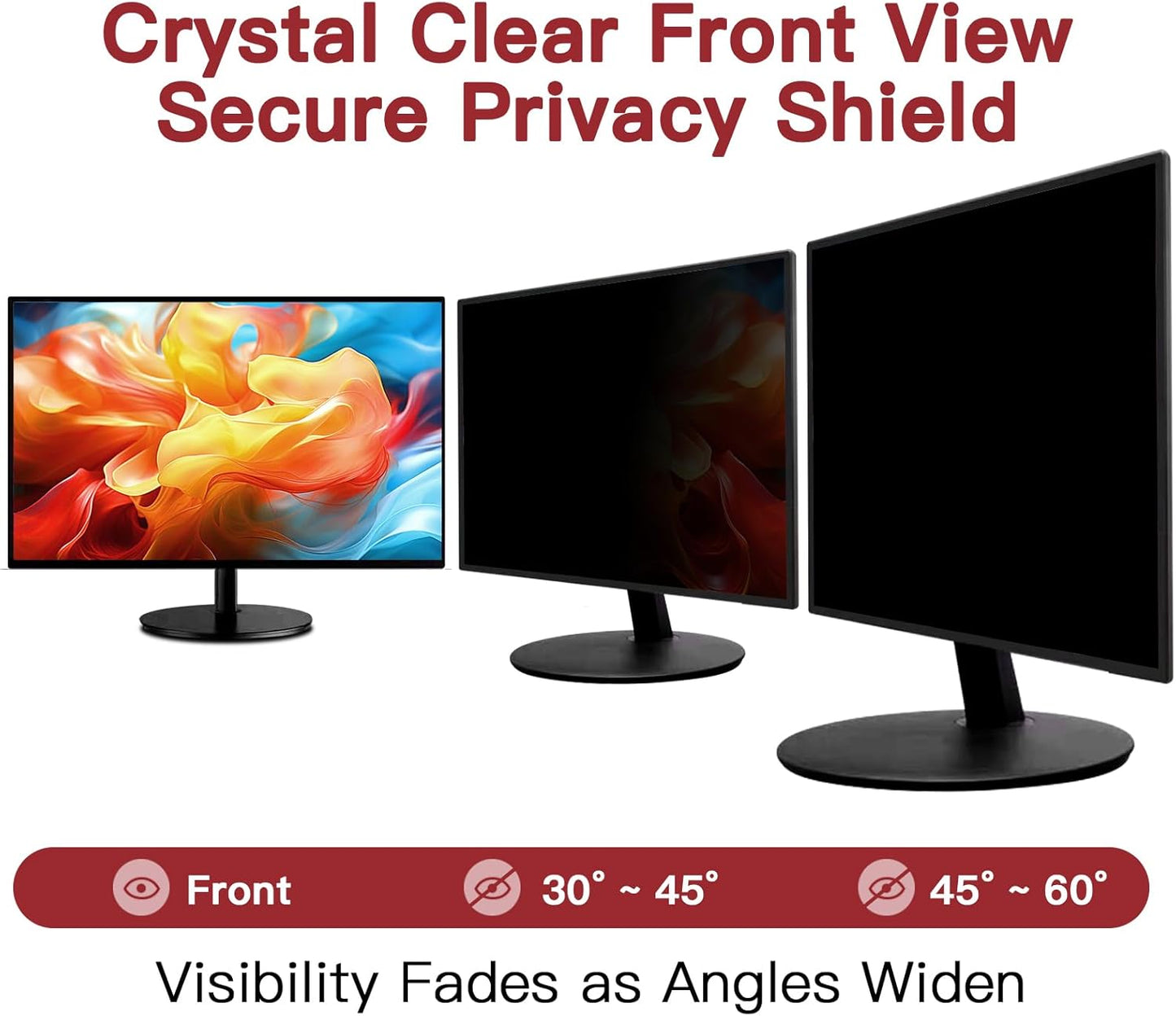 2 Pack 24 Inch Privacy Screen for Computer Monitor 16:9 Aspect Ratio, Eye Protection Anti Glare Computer Screen Cover, Removable Anti-Scratch Computer Screen Privacy Shield for 24'' Widescreen Monitor