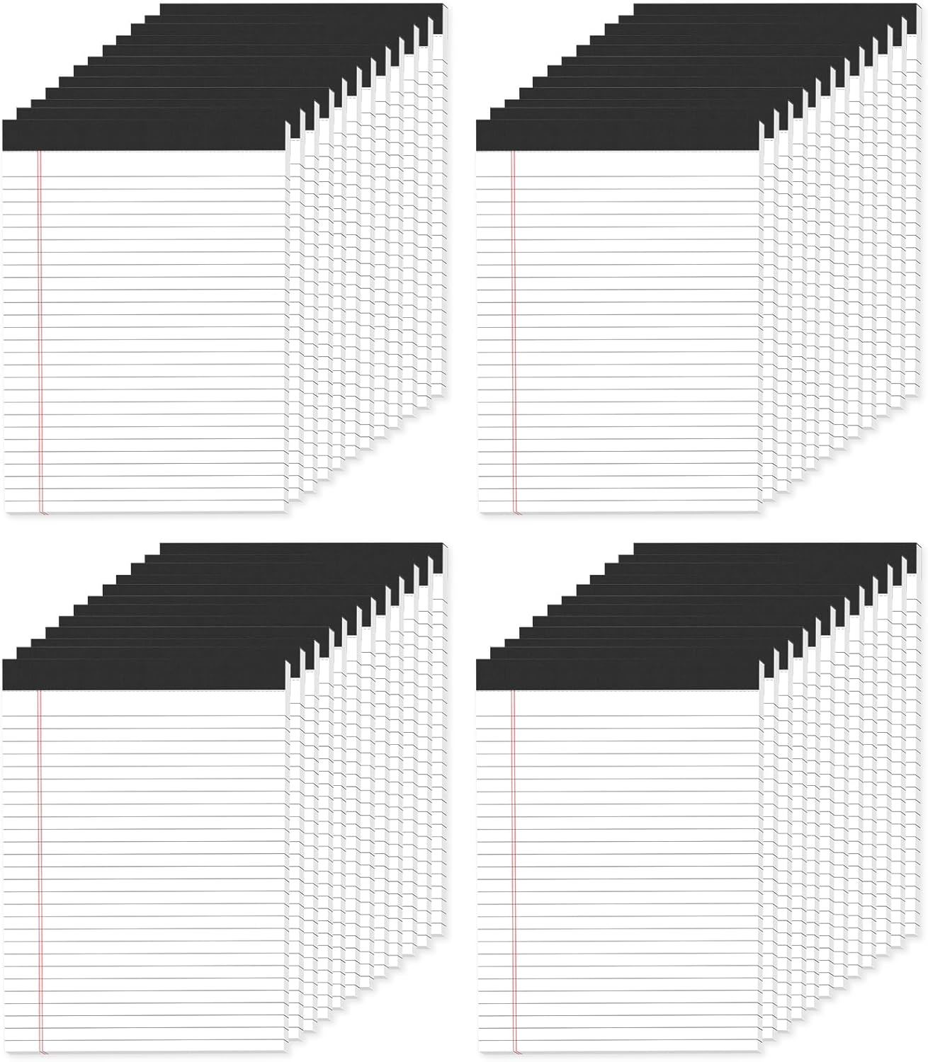 48 Pack Legal Pads 8.5 x 11,White Note Pads 8.5 x 11, Wide Ruled Legal Pads, Micro Perforated Notepads 8.5'' x 11'' with Sturdy White Back, 30 Sheet/Notepad, Writing Pad for School, Home, Office