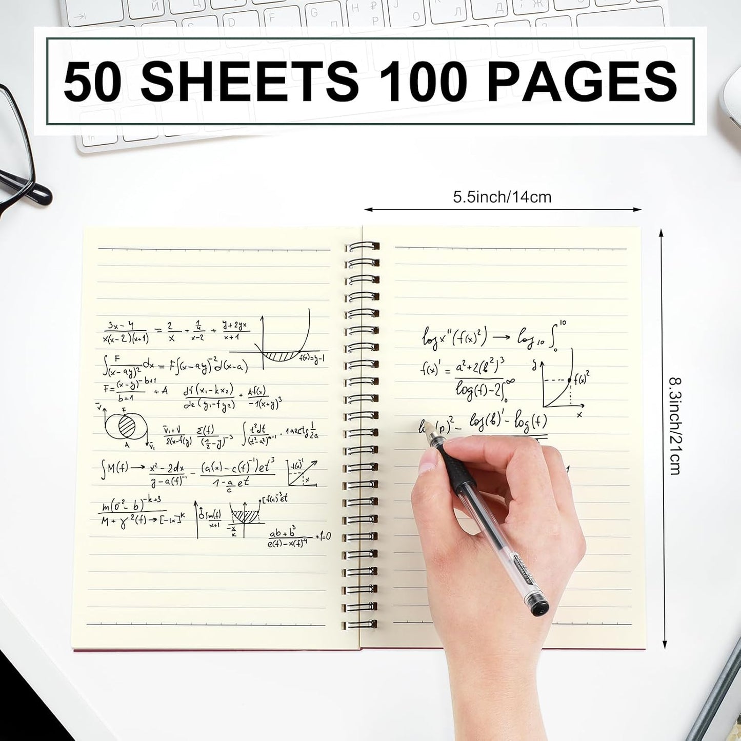 Yahenda Spiral Notebook College Ruled Journals Notebooks Lined 8.3 x 5.5 Inch Note Books Bulk A5 Writing Notebooks Thick Paper Notebook for Office Business School Supplies (Classic Colors,54 Pcs)