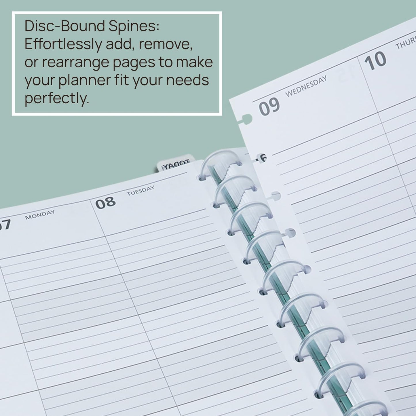 POPRUN Teacher Planner 2025-2026, (Disc-Bound Letter Size - 8.5'' x 11'') Academic Lesson Planner (Jul. 2025 - Jun. 2026) with Monthly Tabs, 2-Sided Pocket, Hardcover for Teachers, Prussian Blue