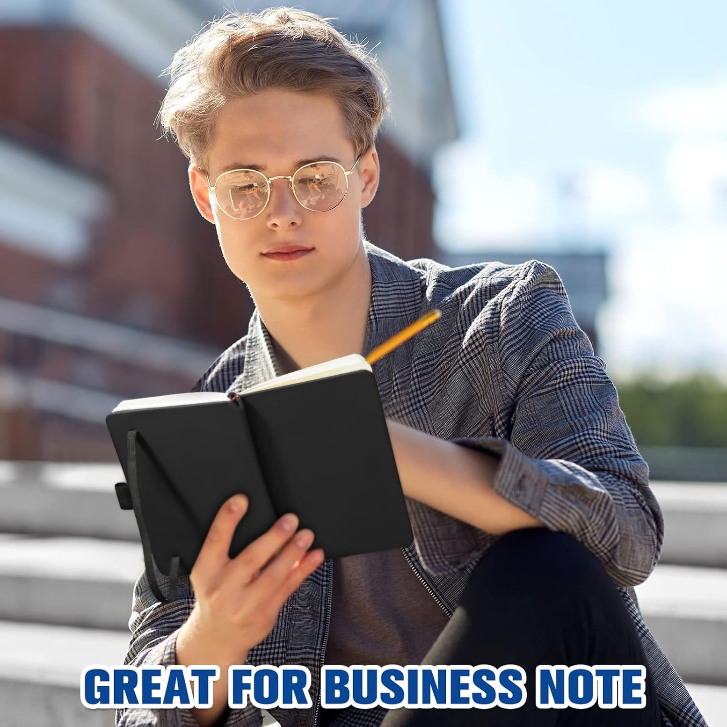 40 Pack Pocket Notebook Journals A6 Mini Hardcover Journal PU Leather Lined Notebooks 3.5 x 5.5 Inch Small College Ruled Notepad With Pen Holder for Writing Office School Supplies (Black)