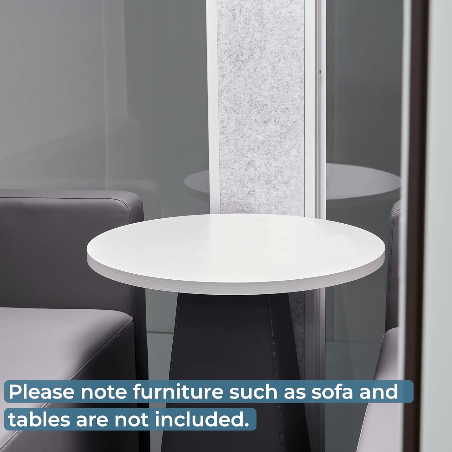 Mobile Office Pod Booth, Sound Pod, Large Space SoundProof Pod 4-6 People, Sound Booth Mobile Roller, LED Lighting, Centrifugal Fans and AC USB Ports Large Size for 4-6 Persons White/Smoked Glass