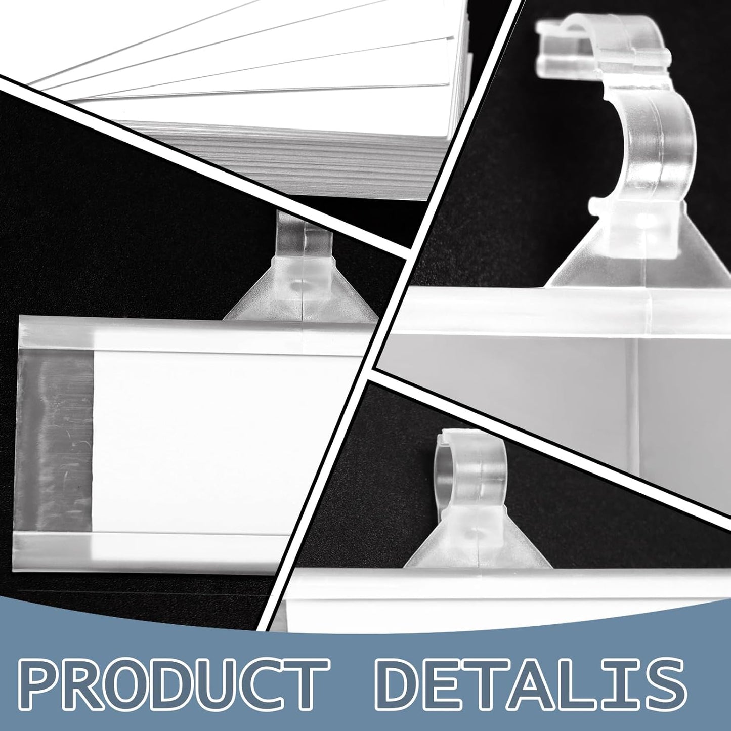 100 Pieces Plastic Wire Shelf Label Holders, Reusable Price Label Holder with locks, Label Display Holder for Retail Supermarket Department Store(3'' x 1.4'')