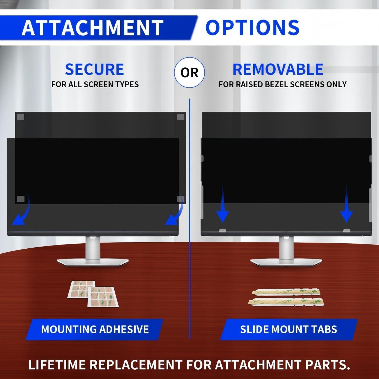 13.3" Computer Privacy Screen Filter for (16:10) Screen Monitor - Premium Anti-Glare Computer Screen Cover - Scratch Resistant - UV & Blue Light Screen Protector (Black-13.3)