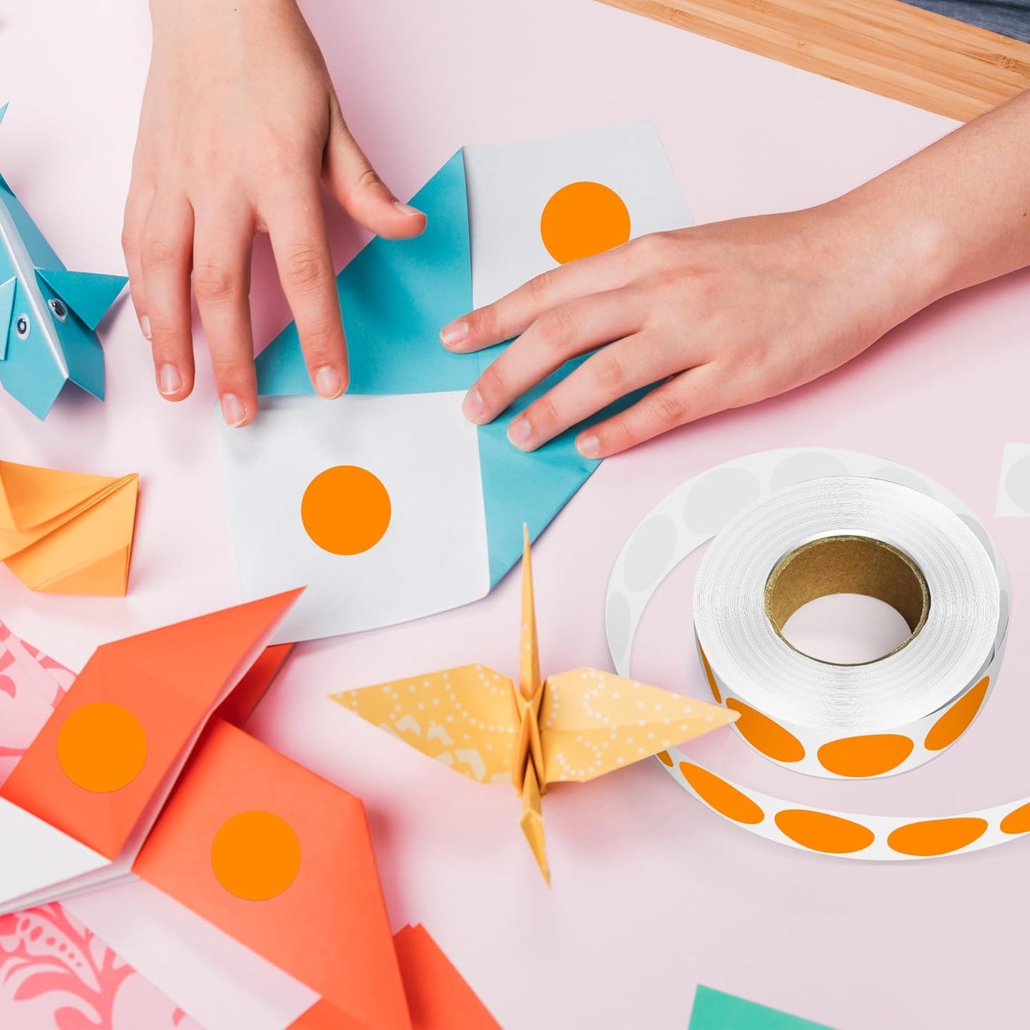 1 Inch Round Color Coding Labels, 1000 Dots Per Roll Orange Color Coded Dot Stickers, Round Color Dot Labels for Organizing, Filing, and Storage