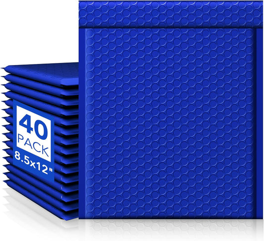 Fuxury Bubble Mailers 8.5x12 Inch 40 Pack Large Bubble Envelopes Opaque Cushioning Mailer for Small Business Mailing Books Clothes Makeup Supplies Royal Blue #2