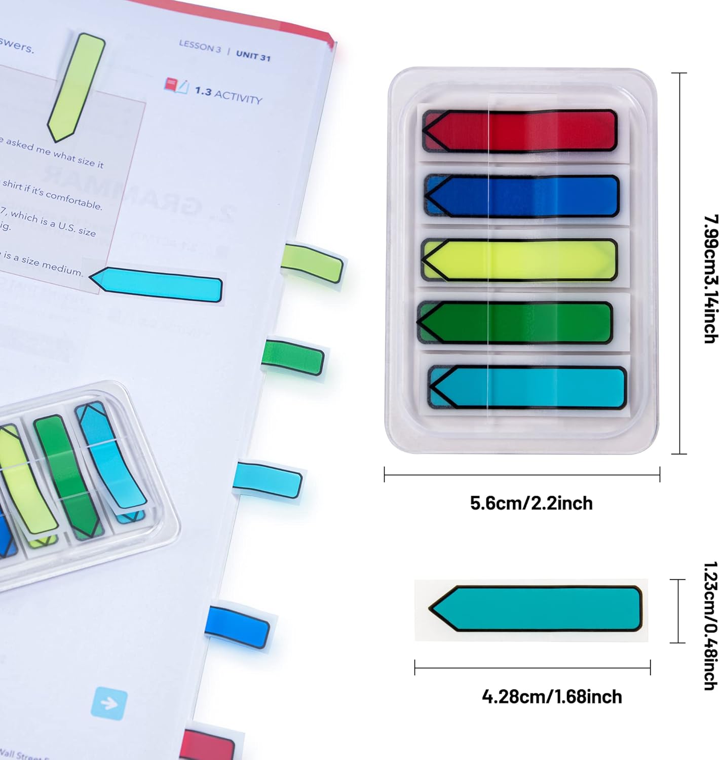 Golcellia 3 X 300 Tablets, Transparent Sticky Notes, Page Markers, Book Tabs, Sticky Note Tabs, Sticky Tabs, Page Tabs, Label Stickers, Arrow Flags, Pop-up Page Flags